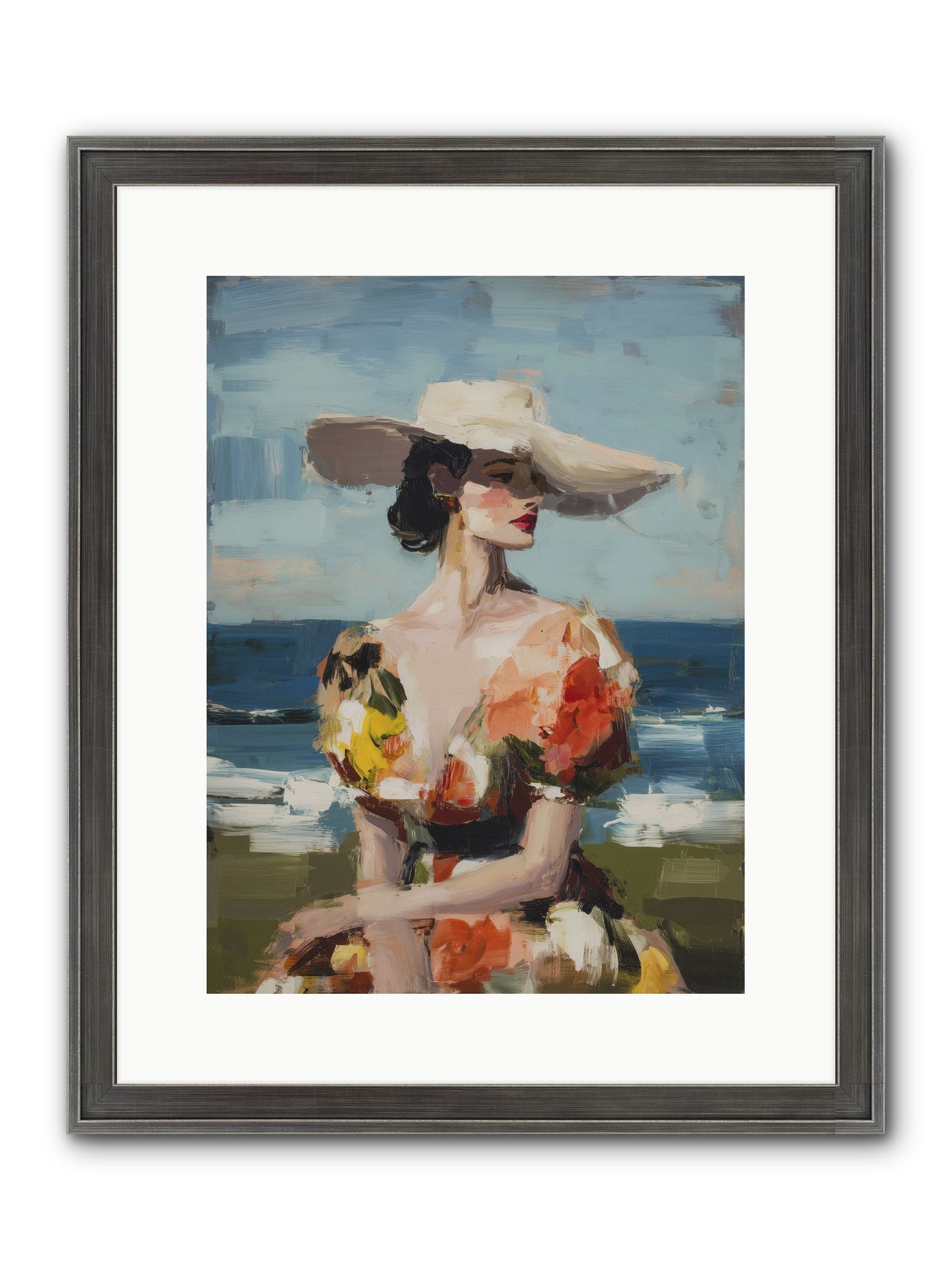 Sea Wind Portrait Framed Print - Slimwoods Black/Silver 12x16