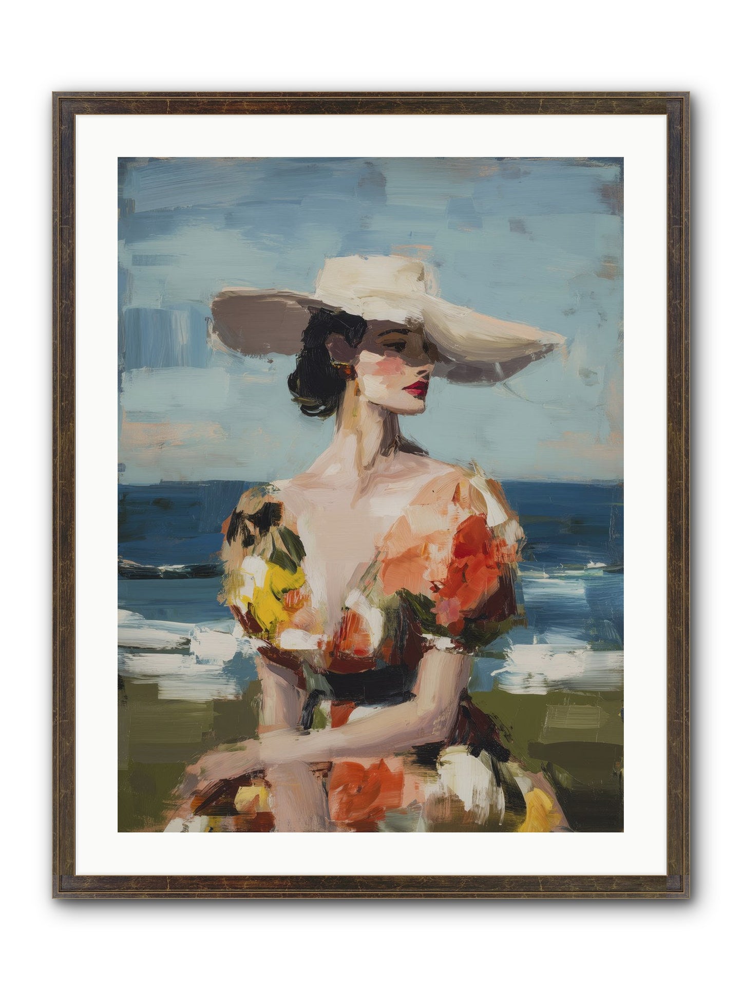 Sea Wind Portrait Framed Print - Slimwoods Black/Gold 24x32