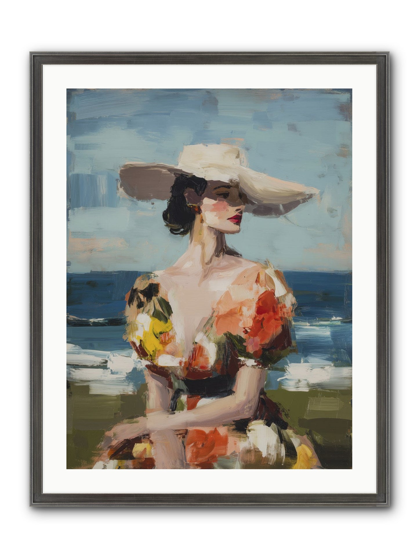 Sea Wind Portrait Framed Print - Slimwoods Black/Silver 24x32