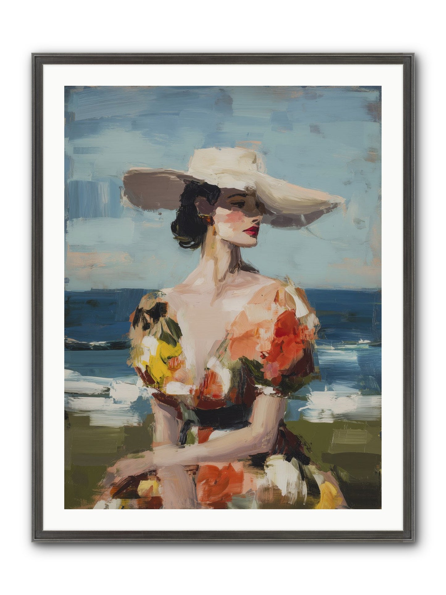 Sea Wind Portrait Framed Print - Slimwoods Black/Silver 30x40