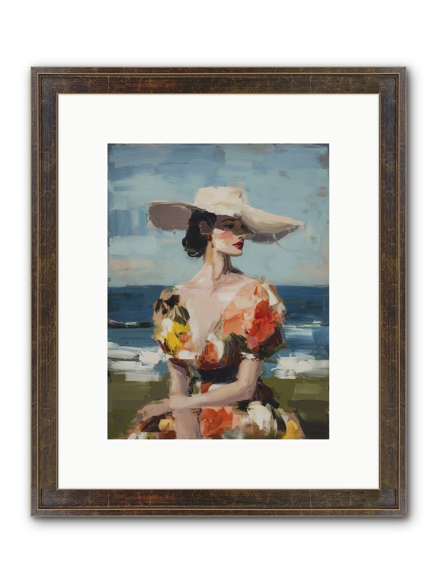 Sea Wind Portrait Framed Print - Slimwoods Black/Gold 9x12