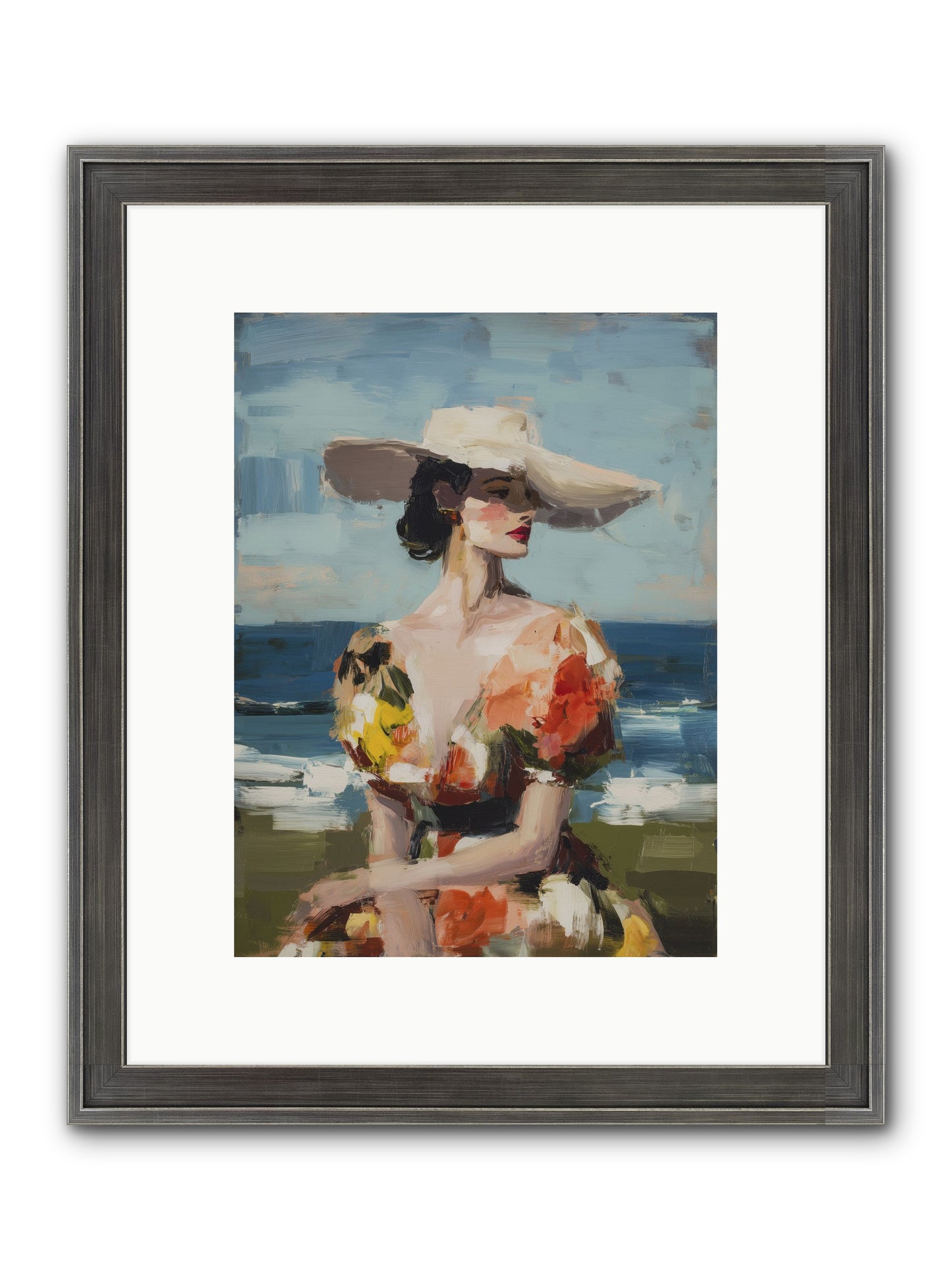 Sea Wind Portrait Framed Print - Slimwoods Black/Silver 9x12