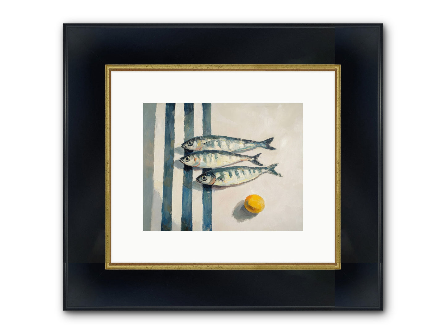 Seas Of Sussex Framed Print - Wide Black w/Gold 10x8