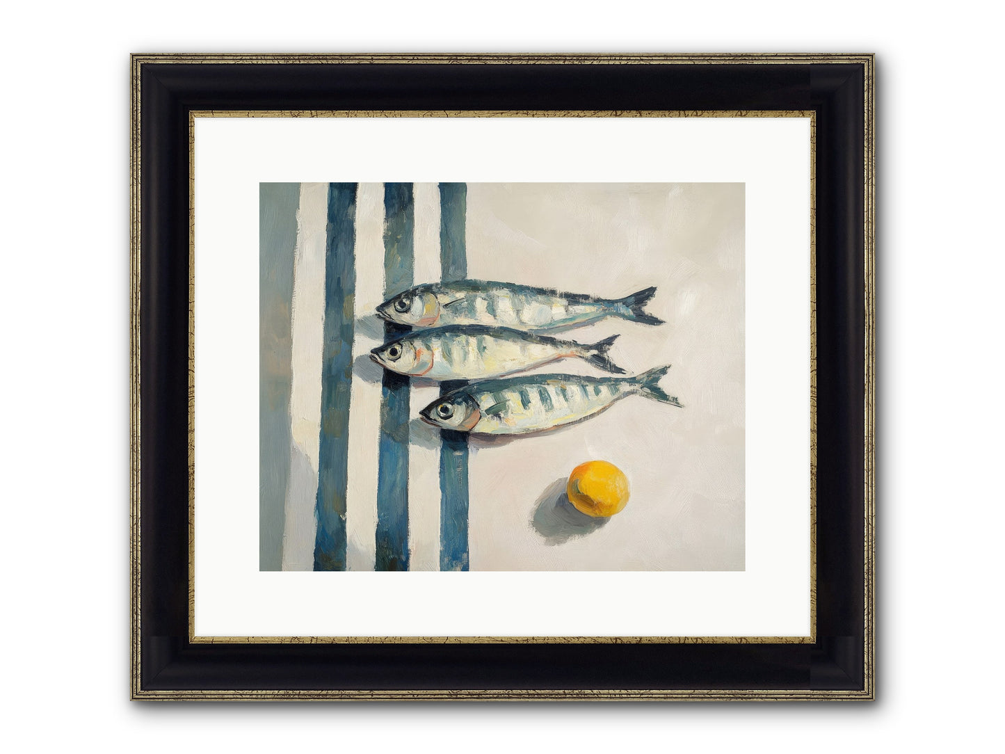 Seas Of Sussex Framed Print - Black & Gold 15x12