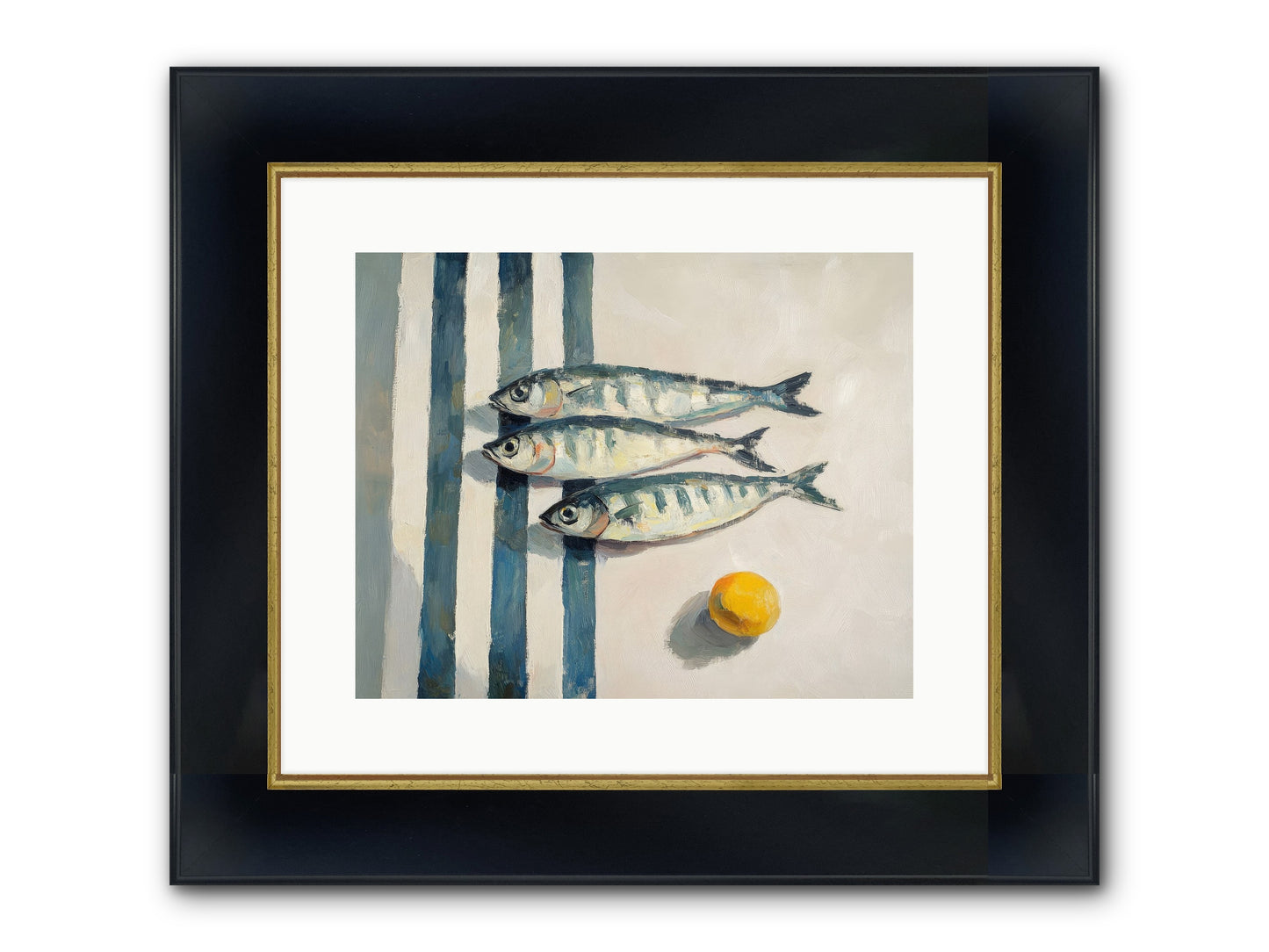Seas Of Sussex Framed Print - Wide Black w/Gold 15x12