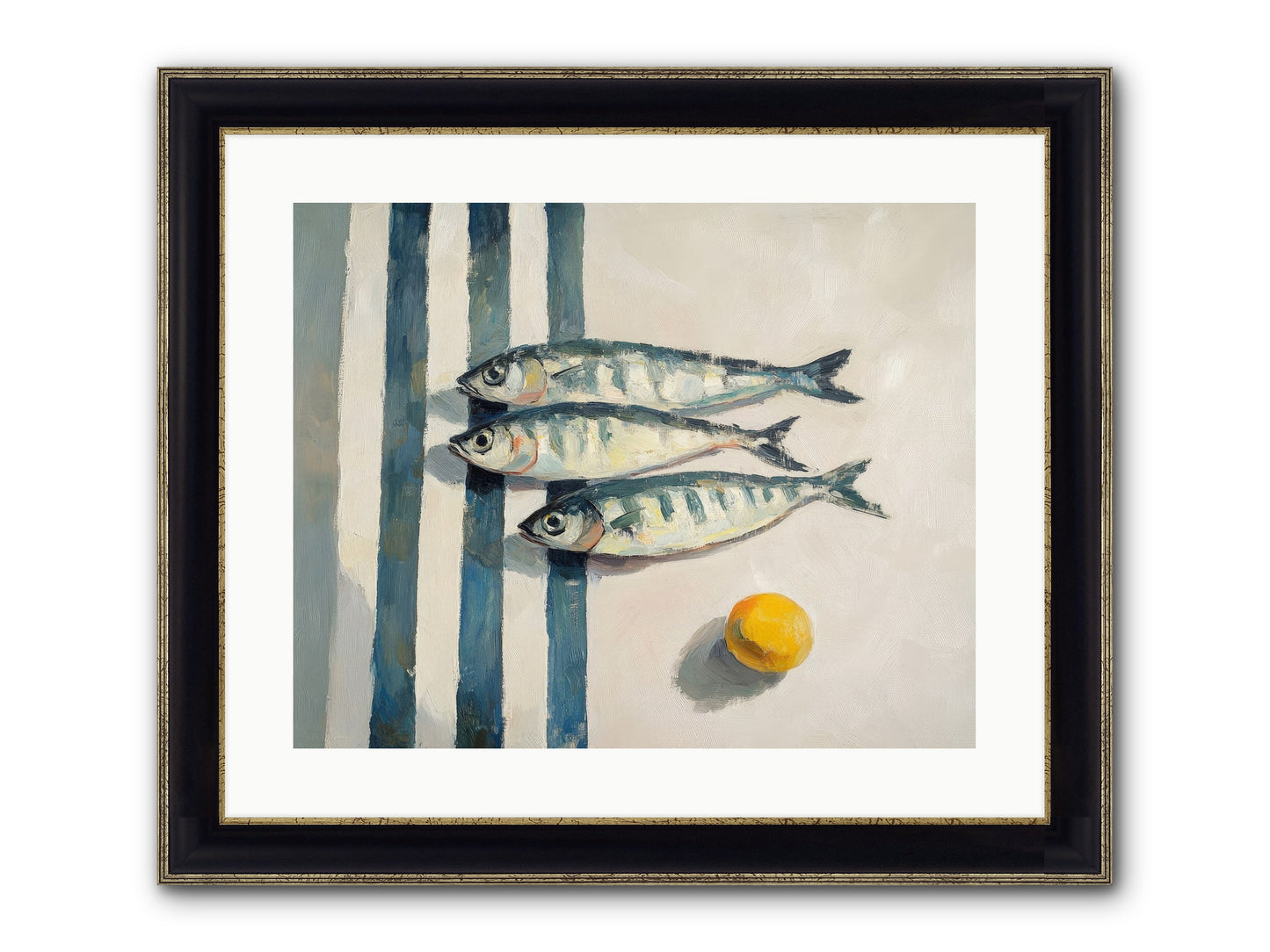 Seas Of Sussex Framed Print - Black & Gold 20x16