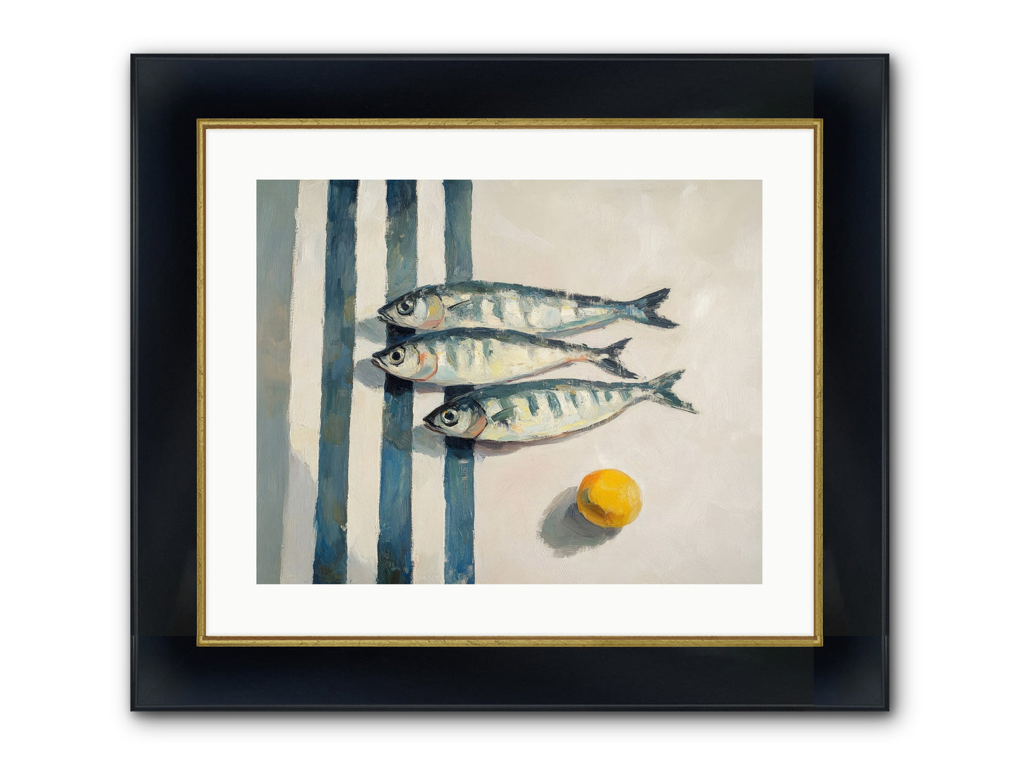 Seas Of Sussex Framed Print - Wide Black w/Gold 20x16