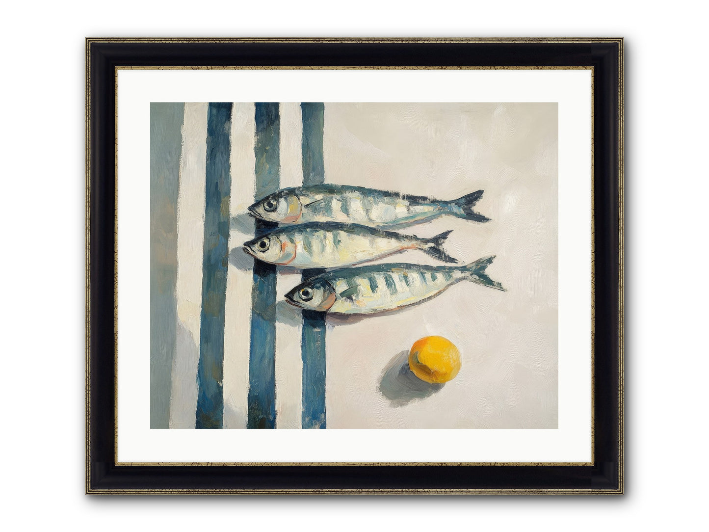 Seas Of Sussex Framed Print - Black & Gold 25x20