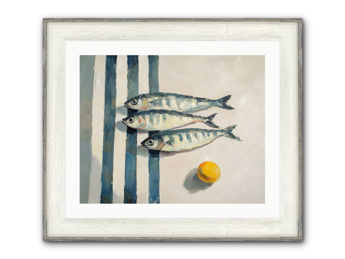 Seas Of Sussex Framed Print - Driftwood White 25x20