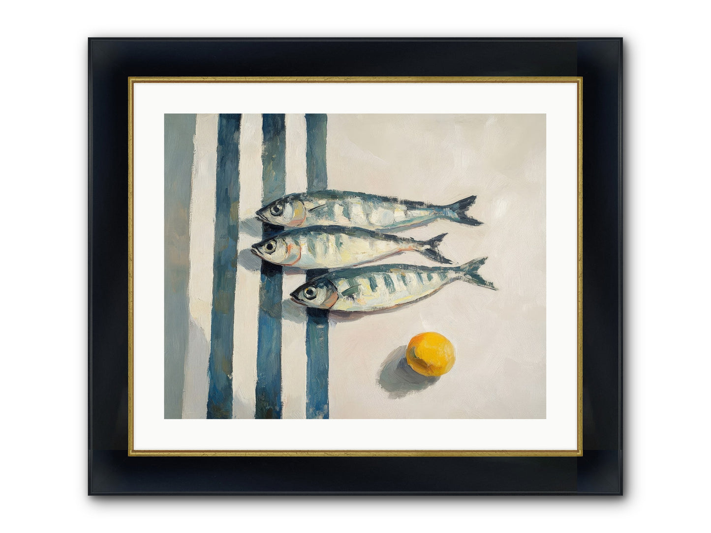 Seas Of Sussex Framed Print - Wide Black w/Gold 25x20