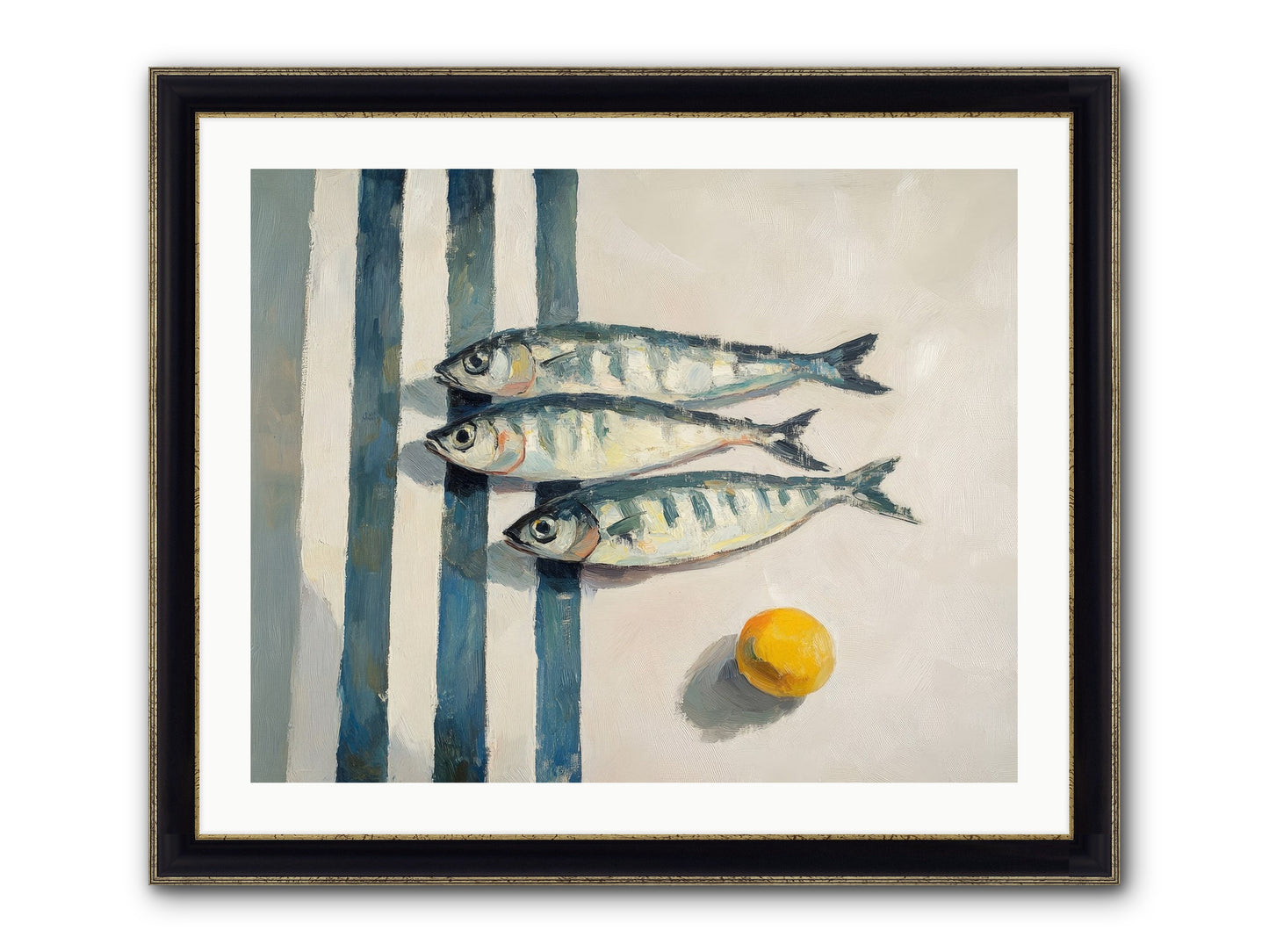 Seas Of Sussex Framed Print - Black & Gold 30x24
