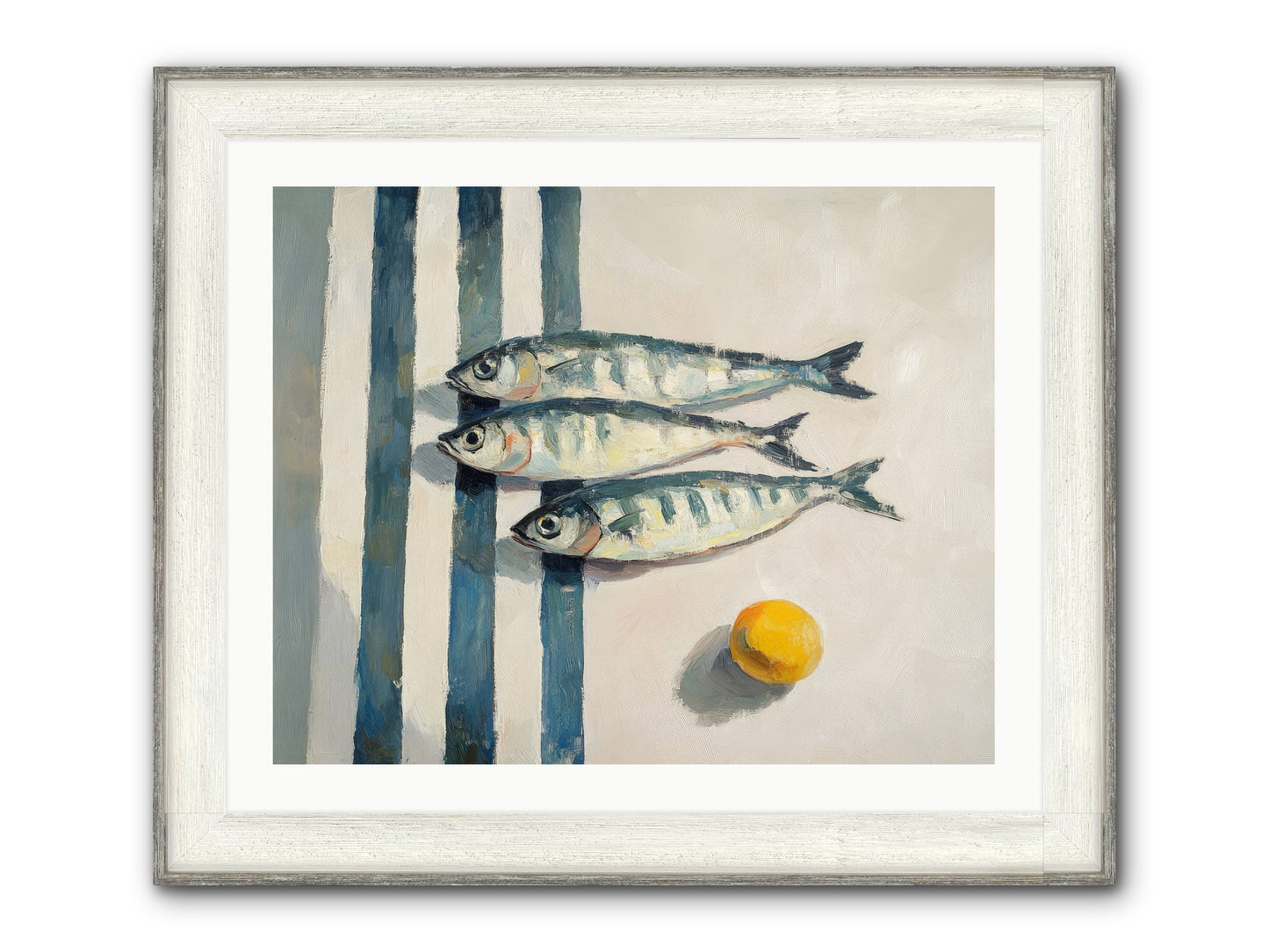 Seas Of Sussex Framed Print - Driftwood White 30x24