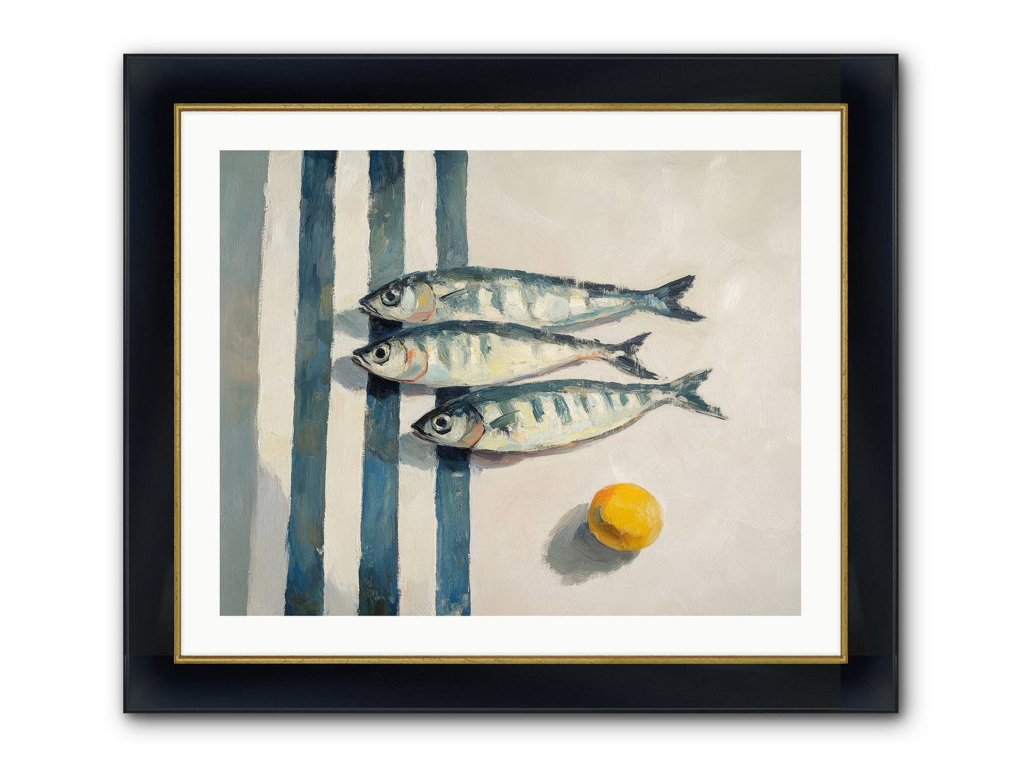 Seas Of Sussex Framed Print - Wide Black w/Gold 30x24