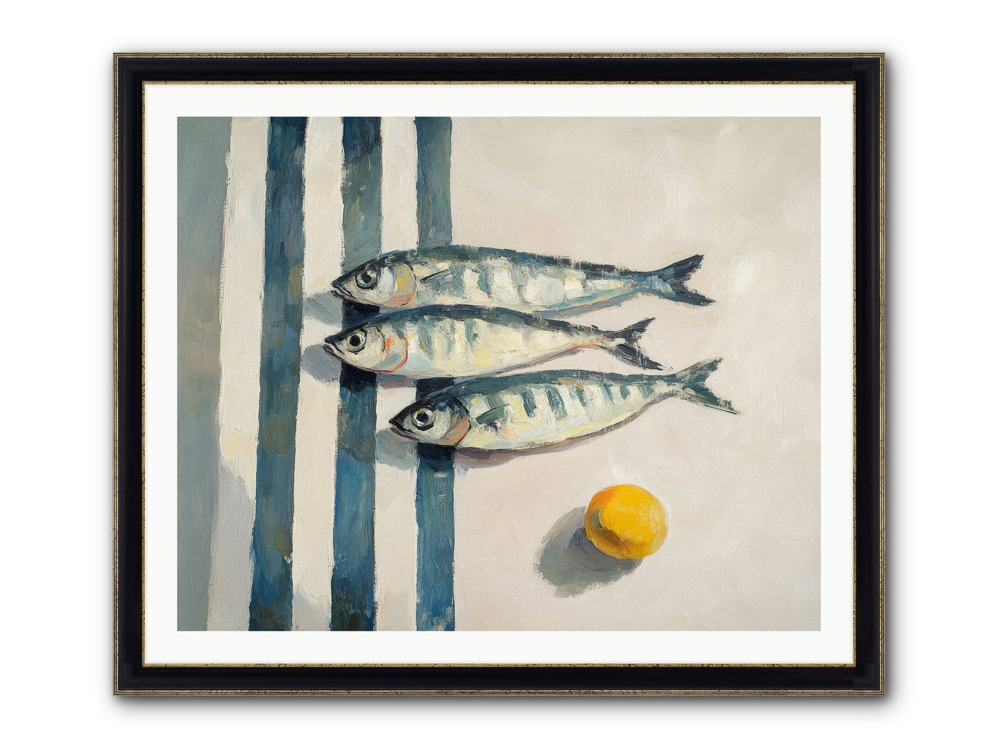 Seas Of Sussex Framed Print - Black & Gold 40x32