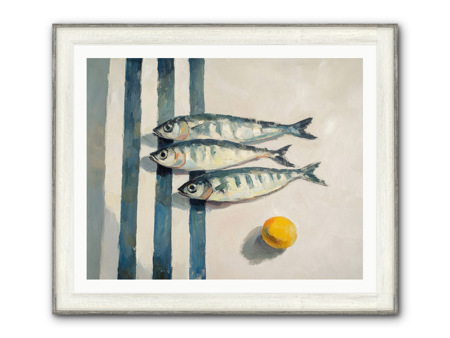 Seas Of Sussex Framed Print - Driftwood White 40x32