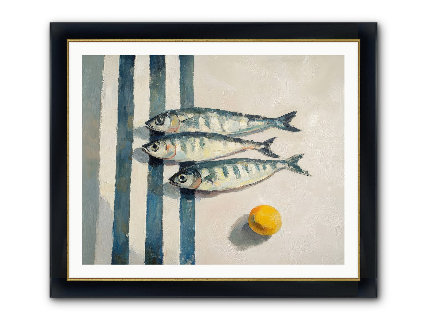 Seas Of Sussex Framed Print - Wide Black w/Gold 40x32