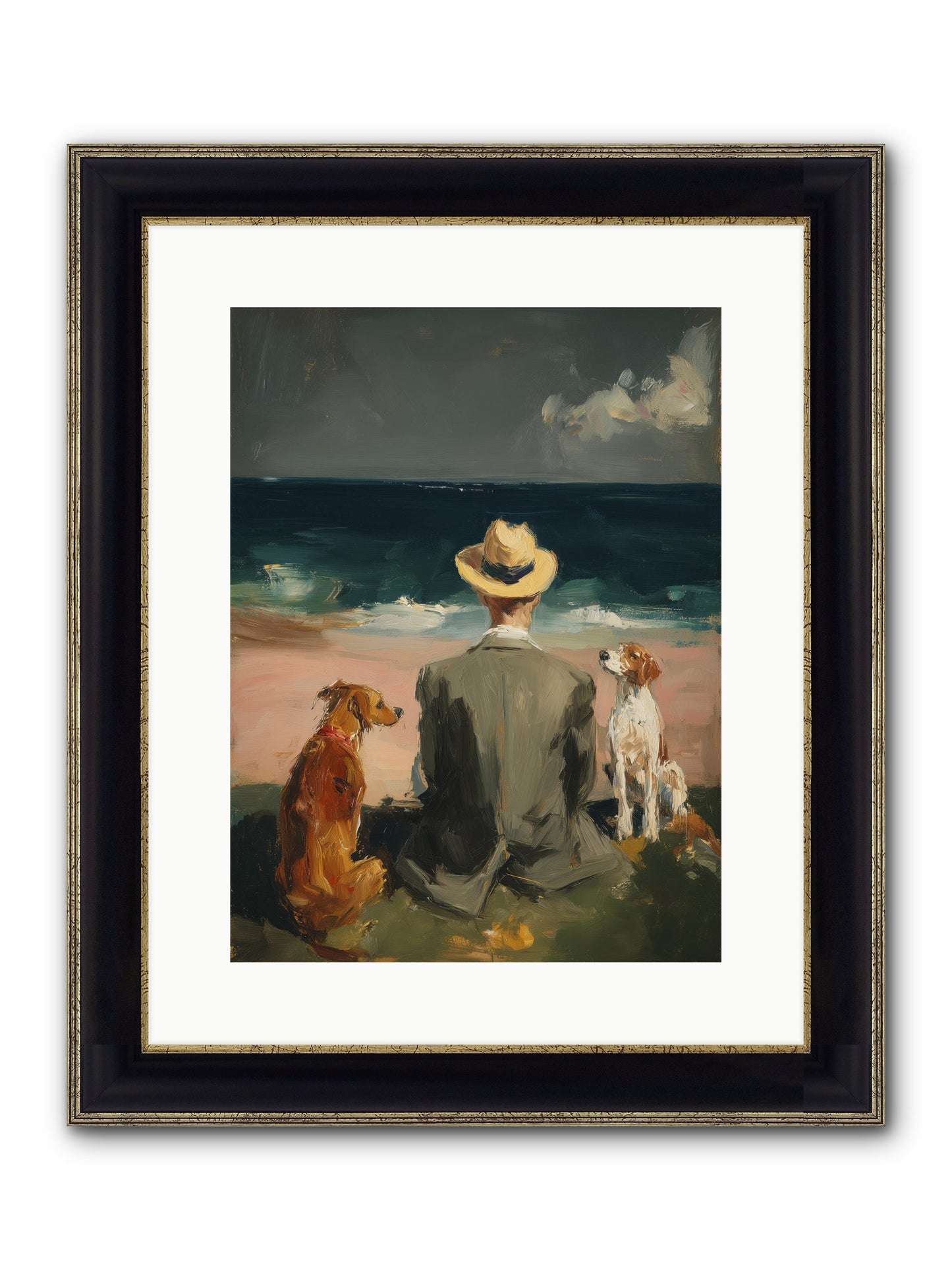 Seashell Memories Framed Print - Black & Gold 12x16