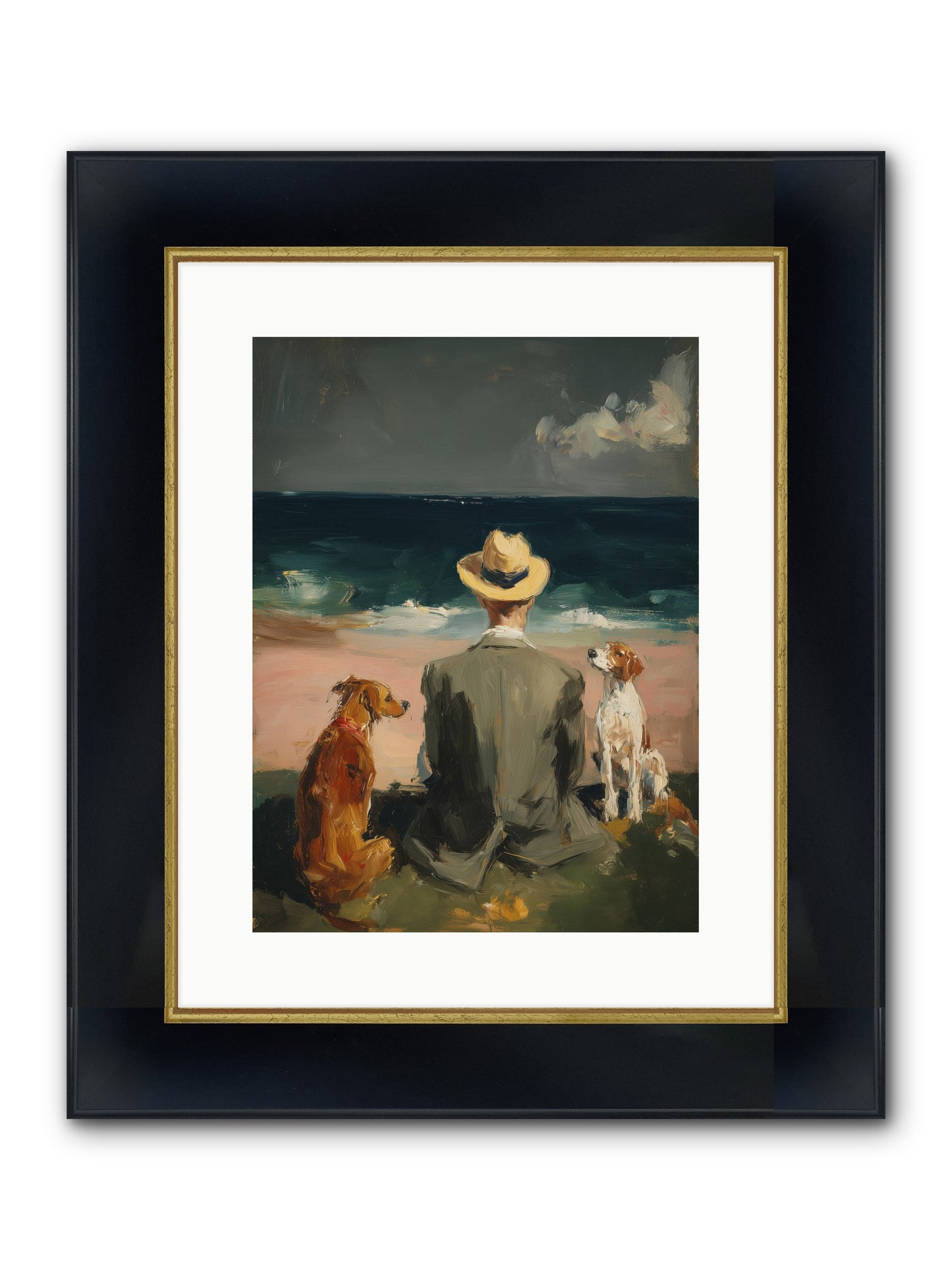 Seashell Memories Framed Print - Wide Black w/Gold 12x16