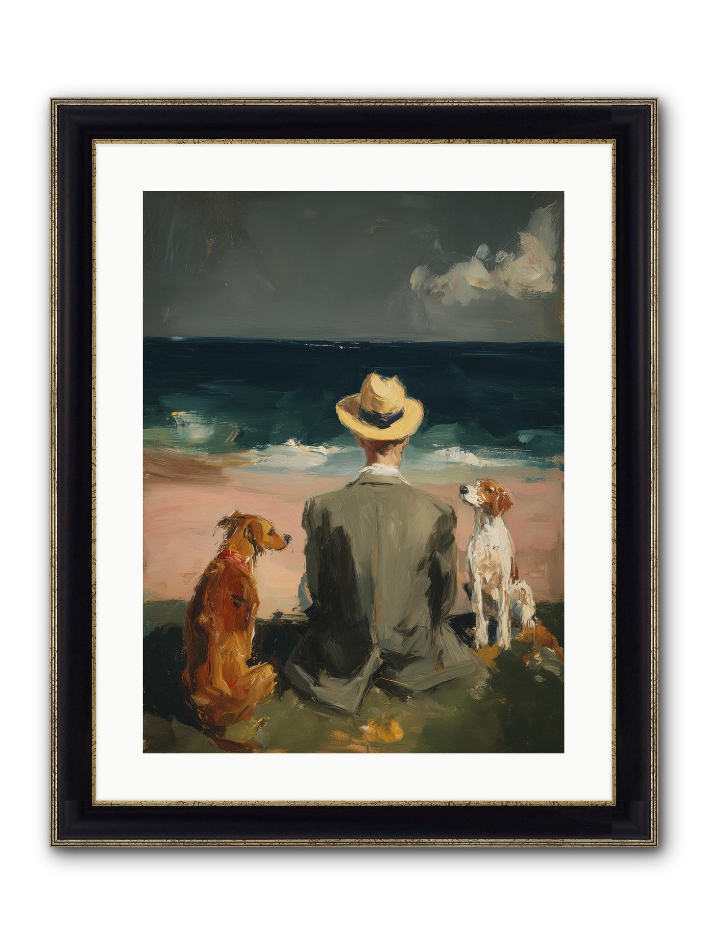 Seashell Memories Framed Print - Black & Gold 18x24
