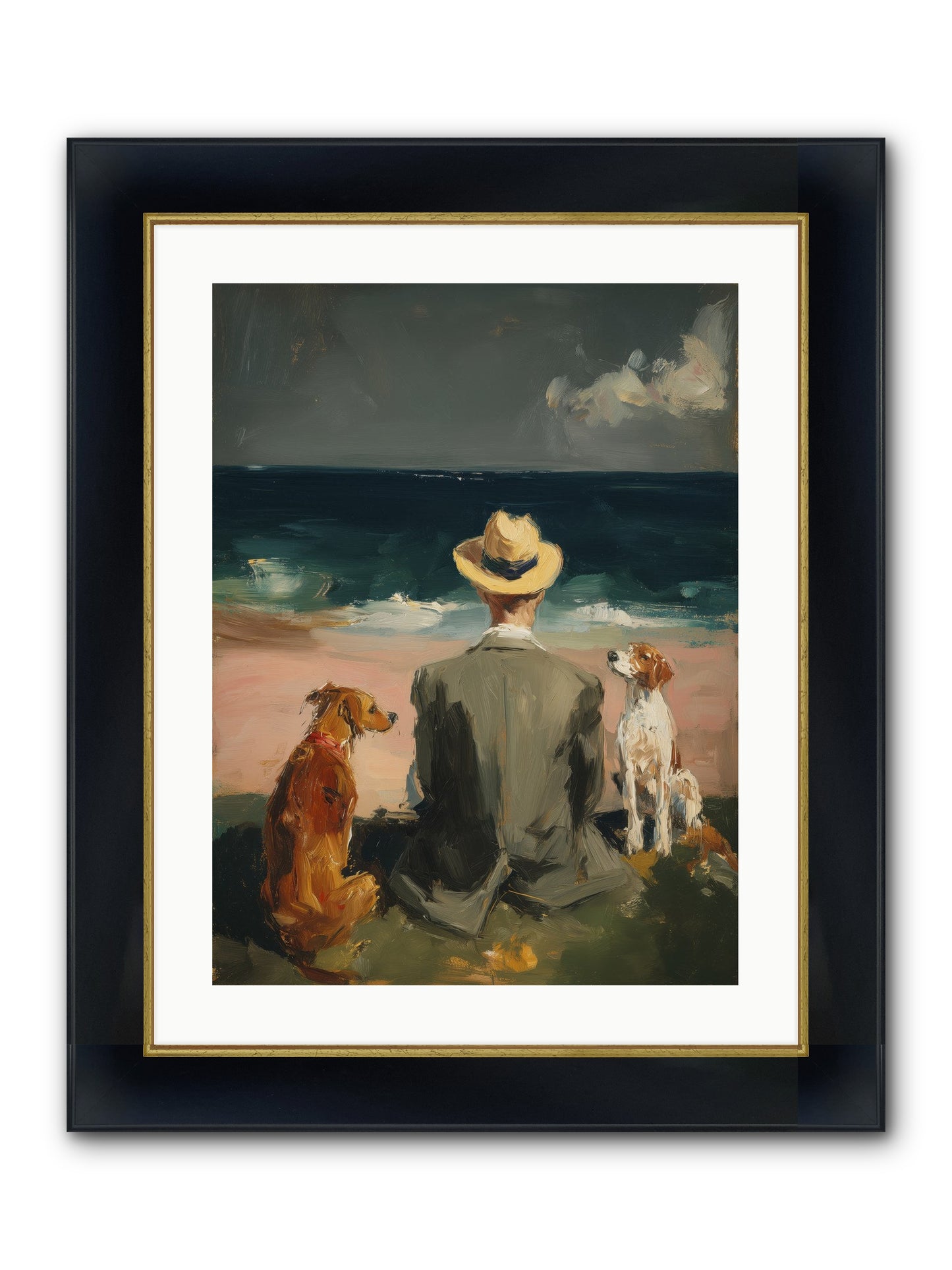 Seashell Memories Framed Print - Wide Black w/Gold 18x24