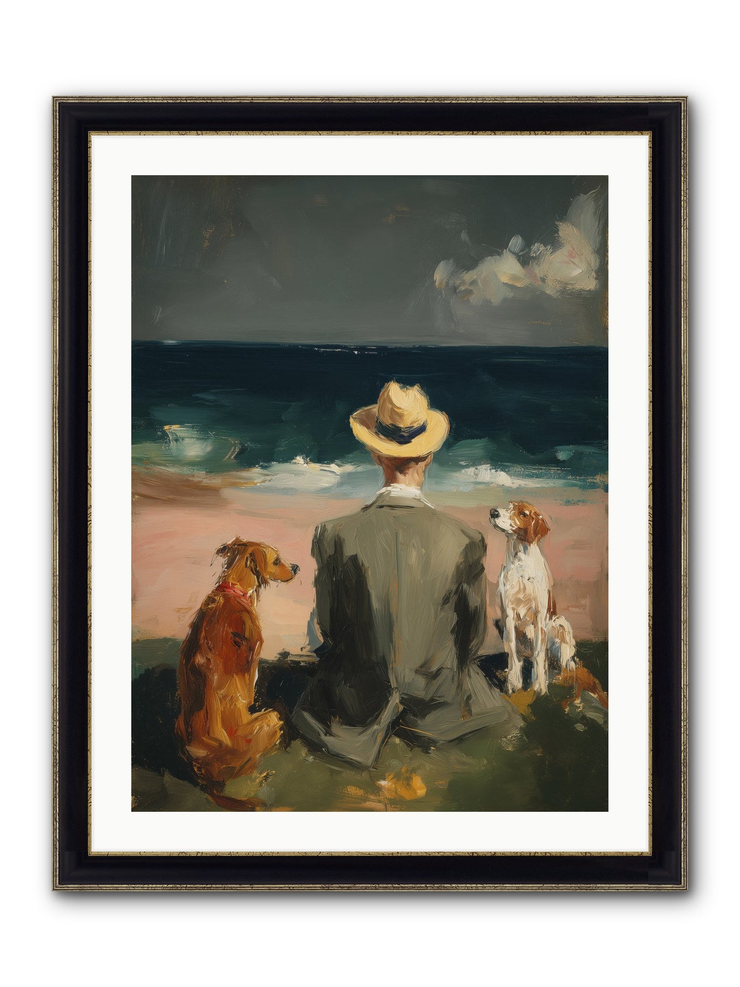 Seashell Memories Framed Print - Black & Gold 24x32