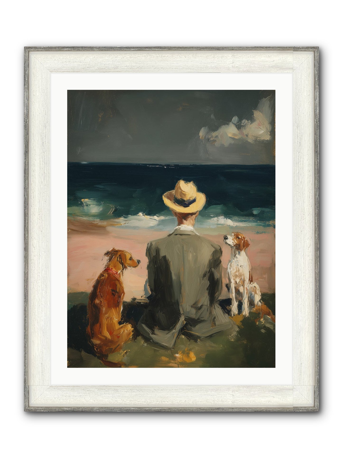 Seashell Memories Framed Print - Driftwood White 24x32