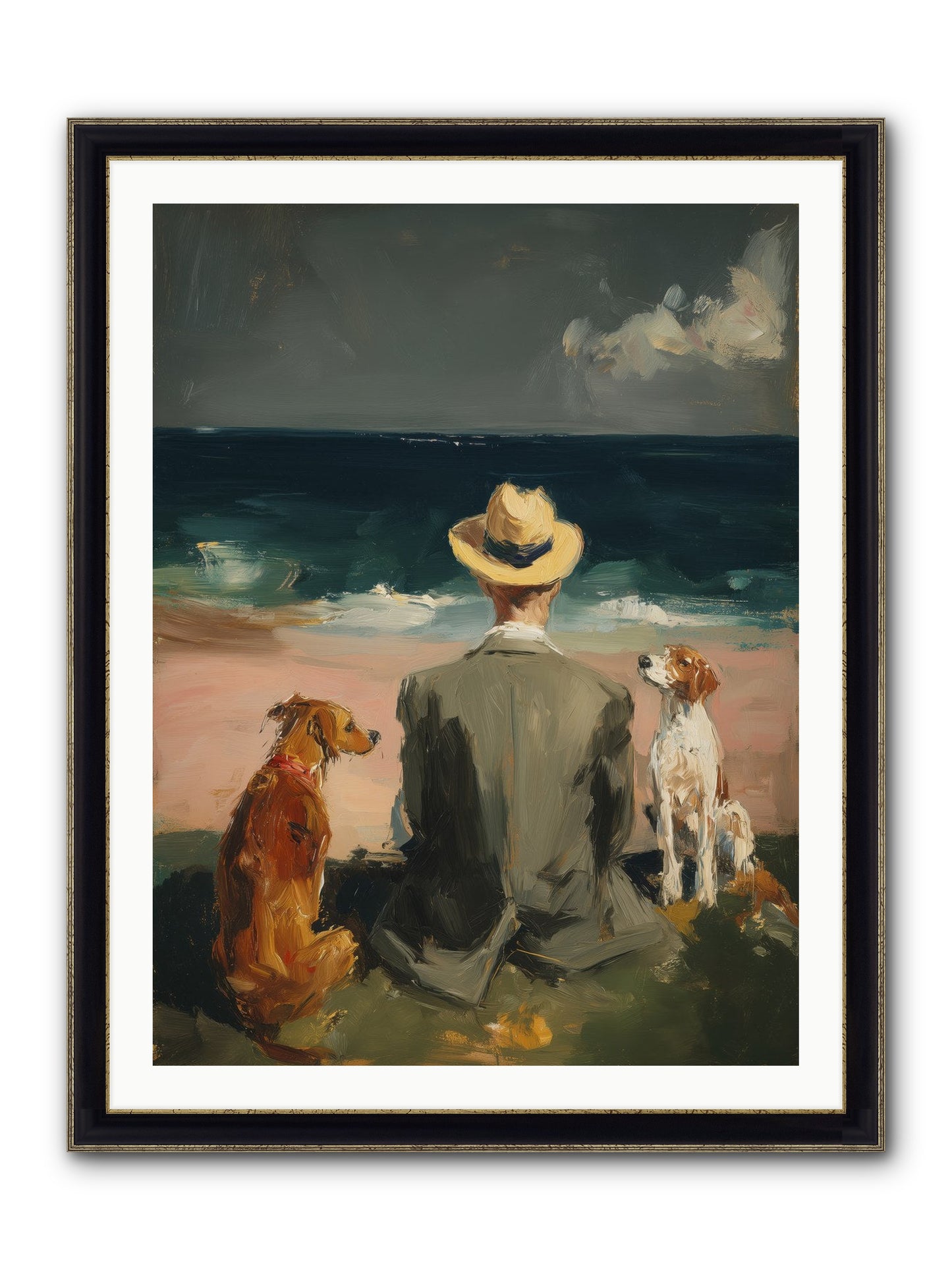 Seashell Memories Framed Print - Black & Gold 30x40