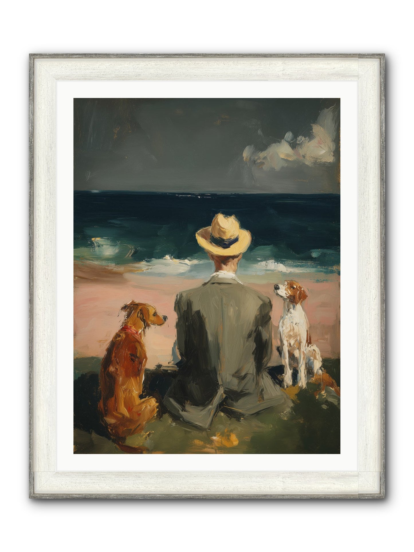 Seashell Memories Framed Print - Driftwood White 30x40