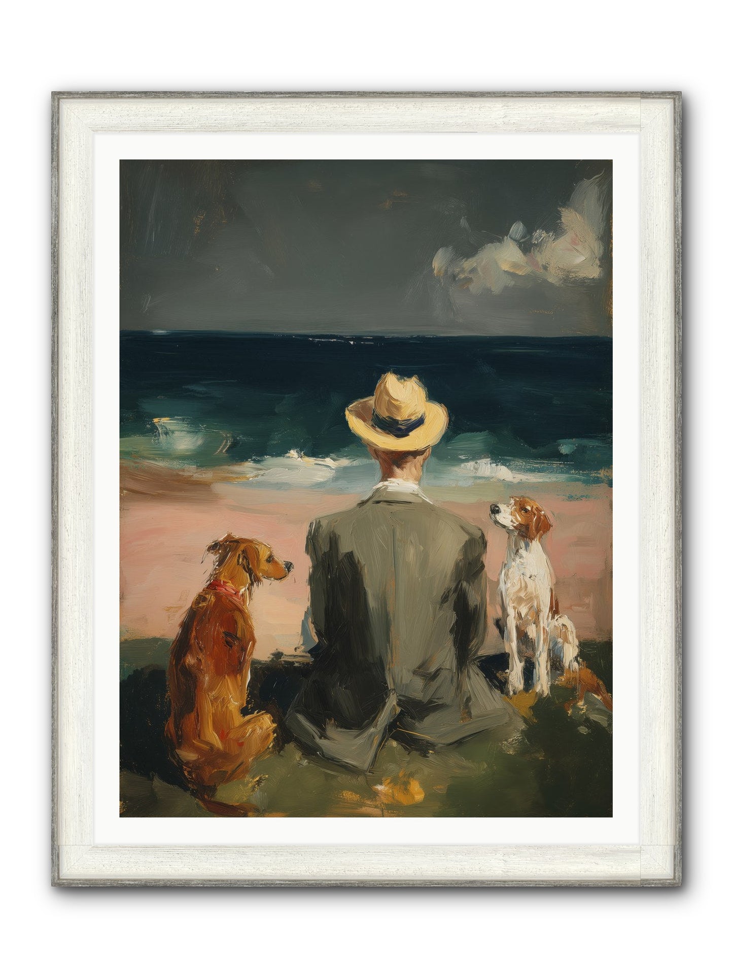 Seashell Memories Framed Print - Driftwood White 36x48