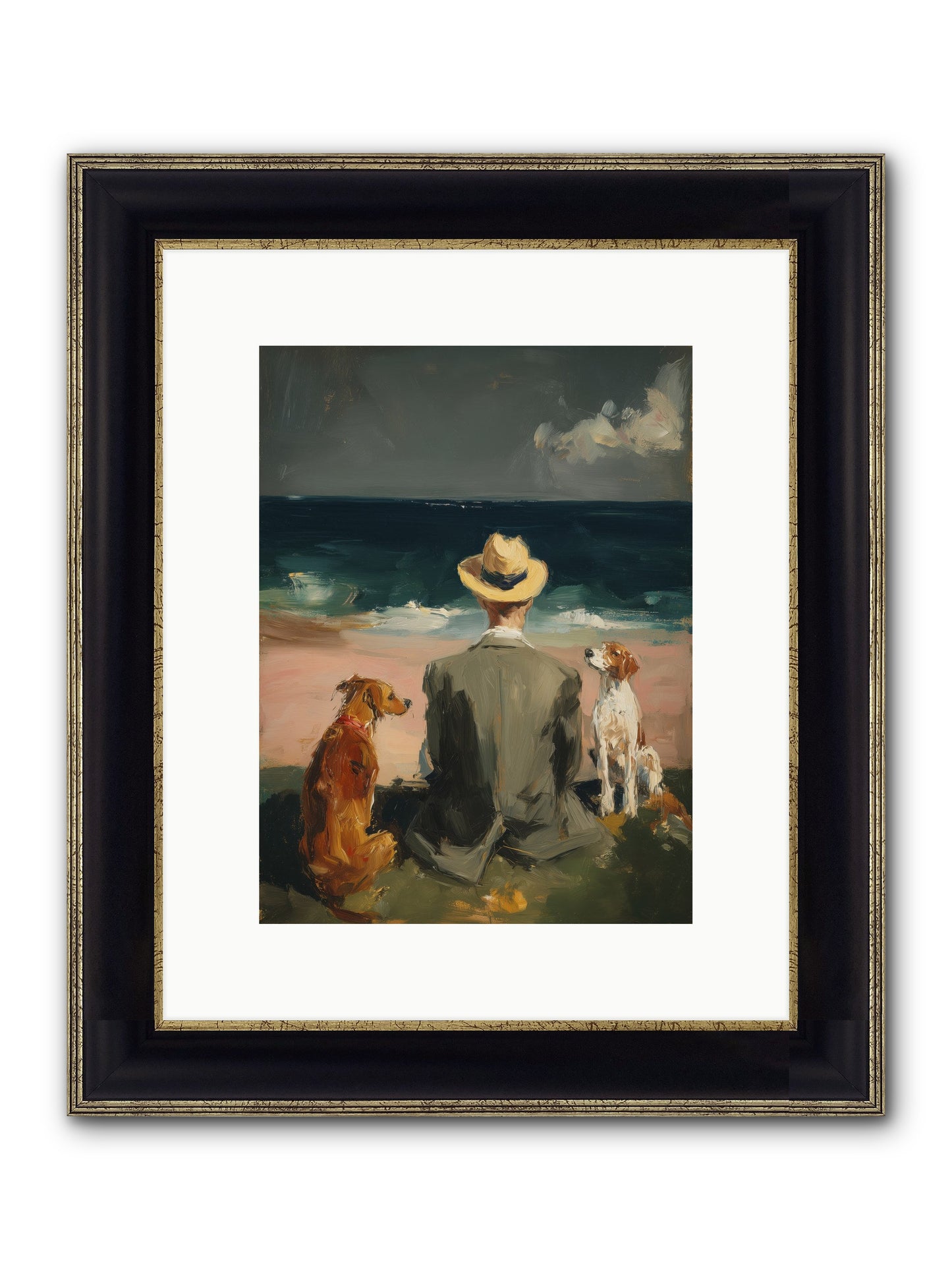 Seashell Memories Framed Print - Black & Gold 9x12