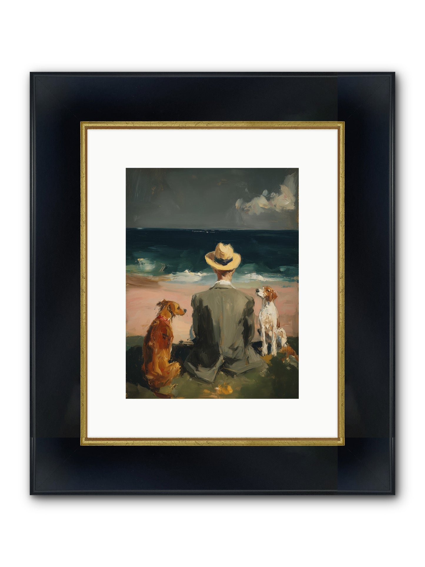 Seashell Memories Framed Print - Wide Black w/Gold 9x12