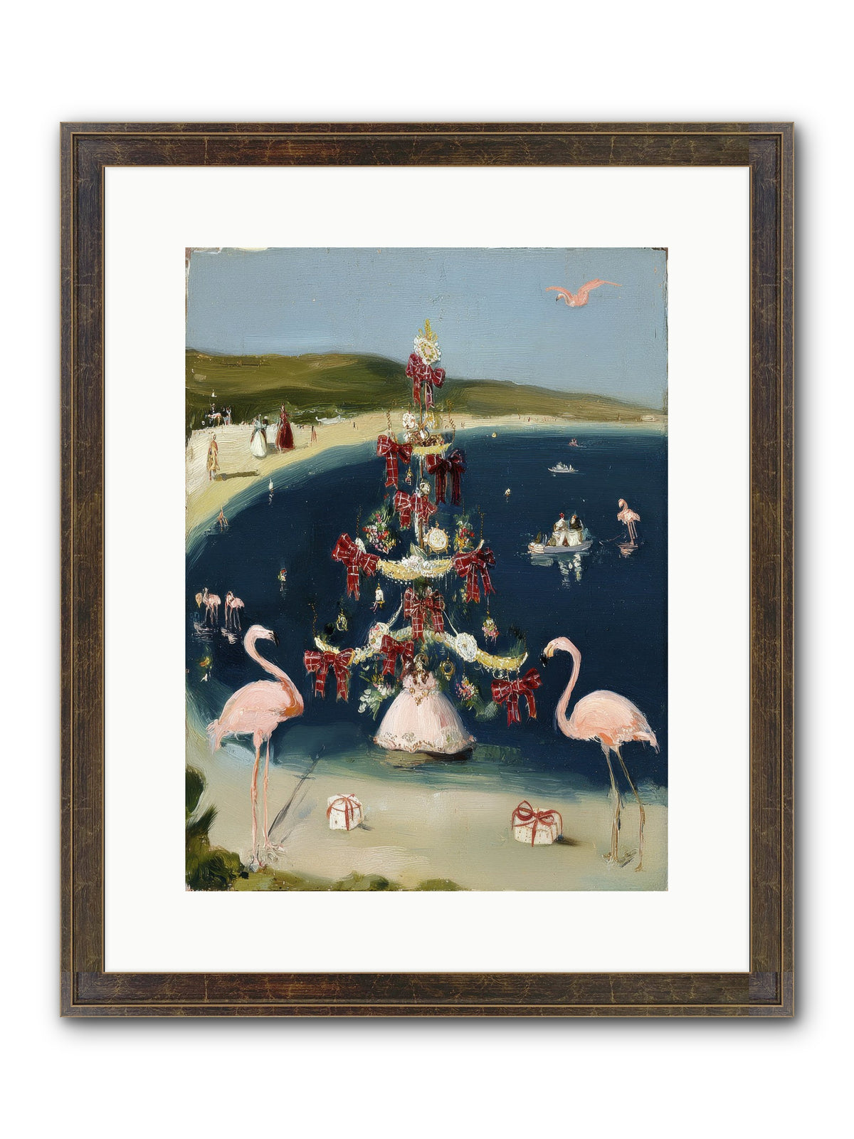 Seashells & Sleigh Bells Framed Print - Slimwoods Black/Gold 12x16