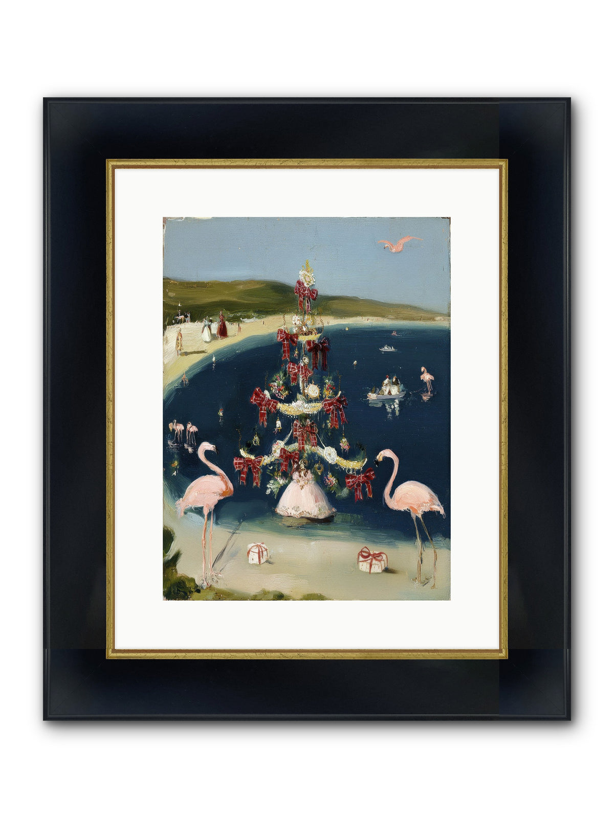 Seashells & Sleigh Bells Framed Print - Wide Black w/Gold 12x16