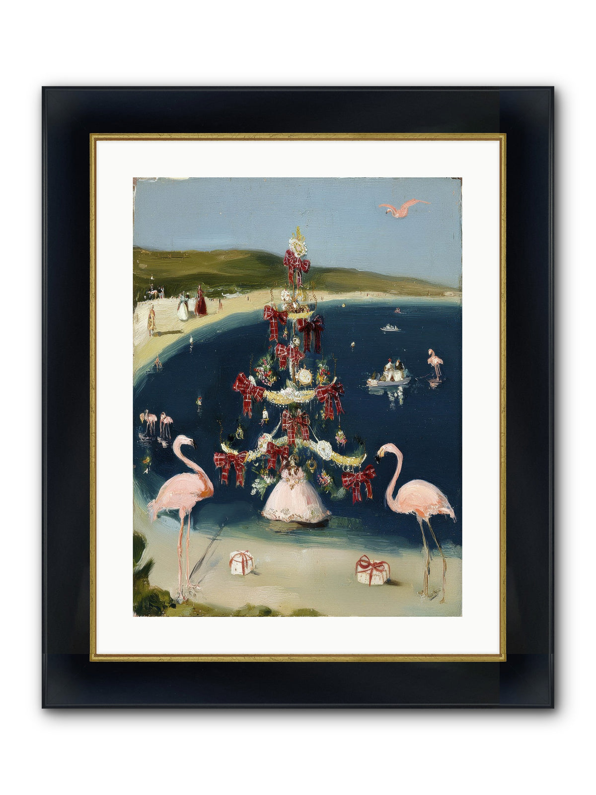 Seashells & Sleigh Bells Framed Print - Wide Black w/Gold 18x24