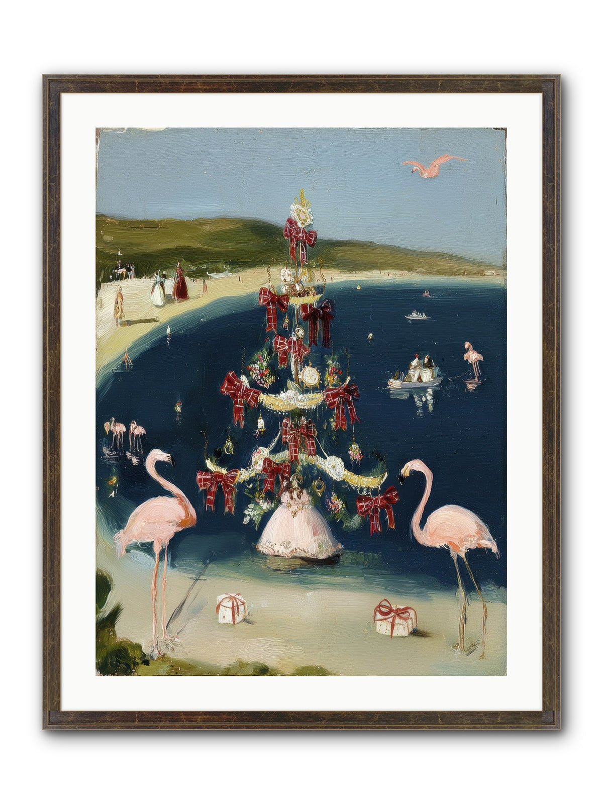 Seashells & Sleigh Bells Framed Print - Slimwoods Black/Gold 24x32