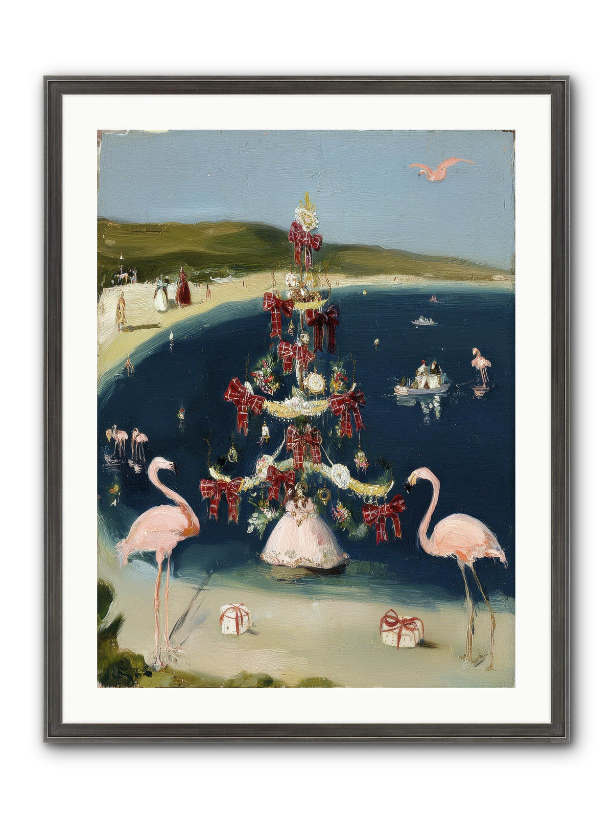 Seashells & Sleigh Bells Framed Print - Slimwoods Black/Silver 24x32