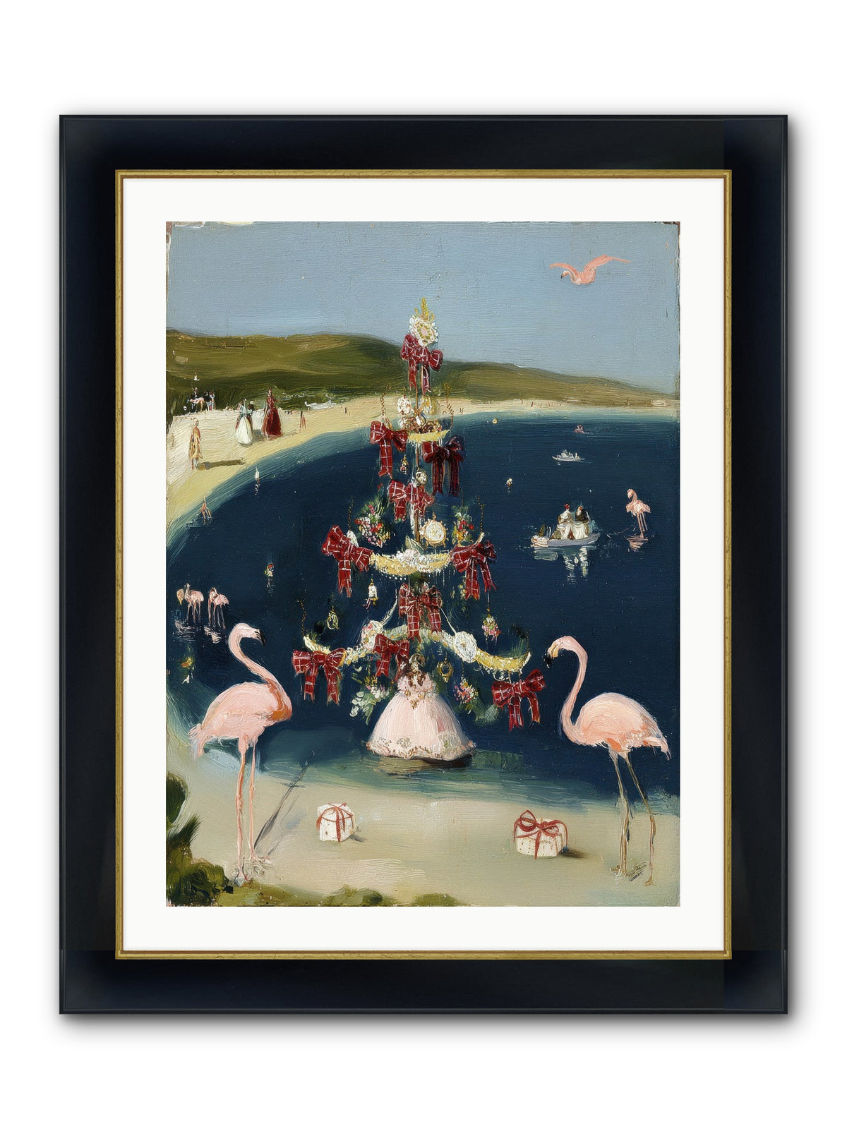 Seashells & Sleigh Bells Framed Print - Wide Black w/Gold 24x32
