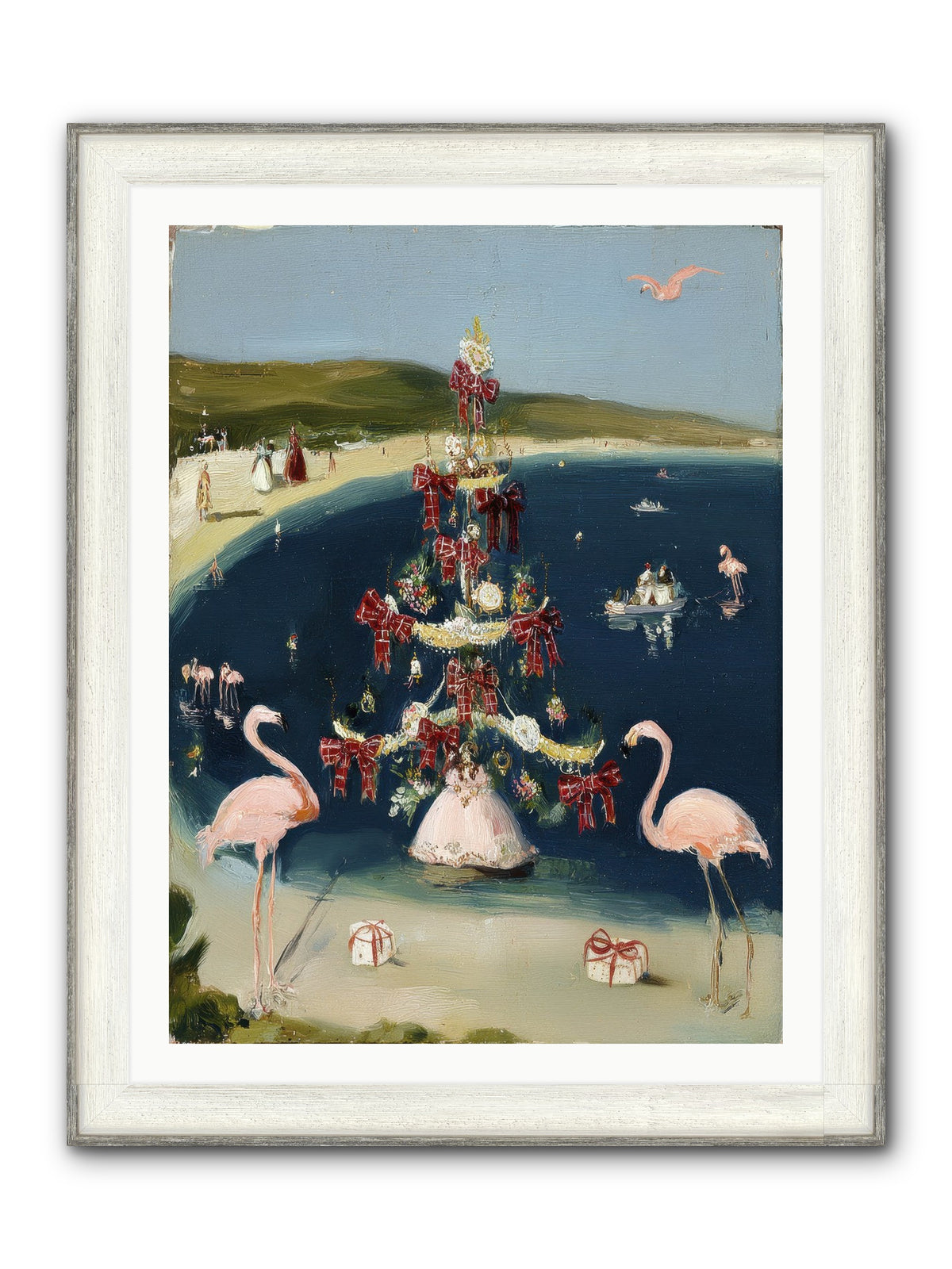 Seashells & Sleigh Bells Framed Print - Driftwood White 30x40