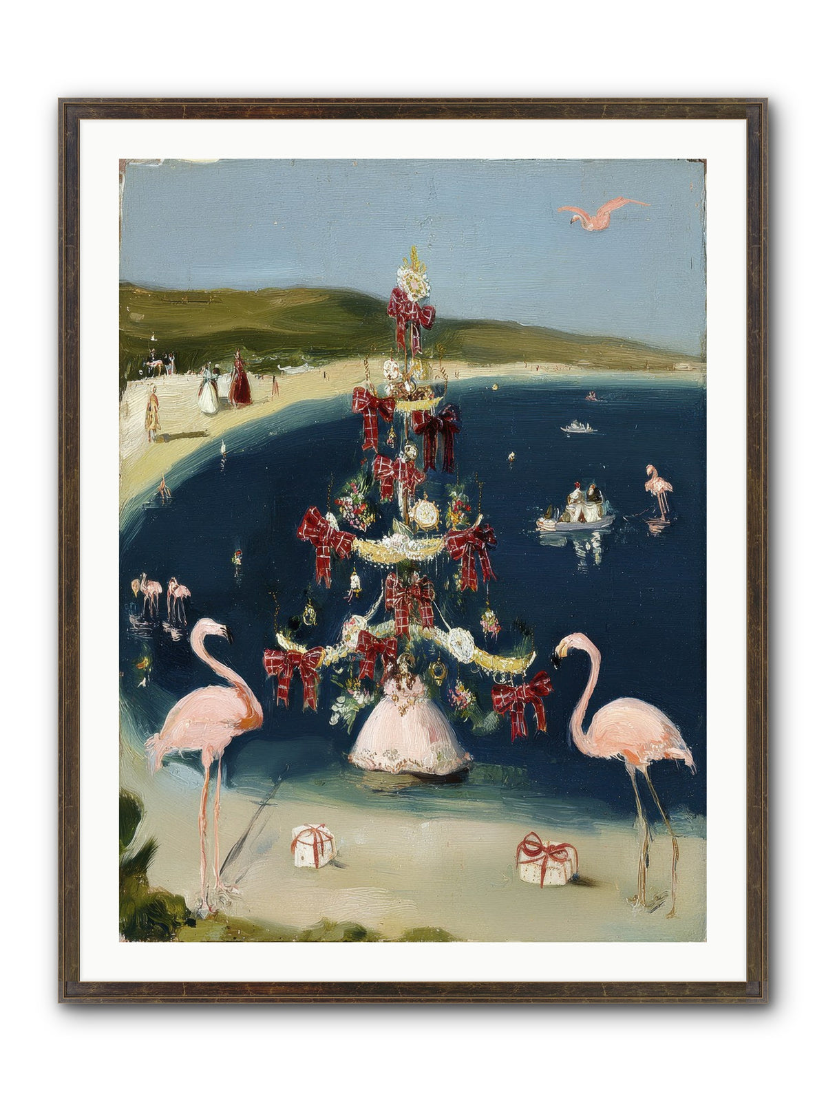 Seashells & Sleigh Bells Framed Print - Slimwoods Black/Gold 30x40