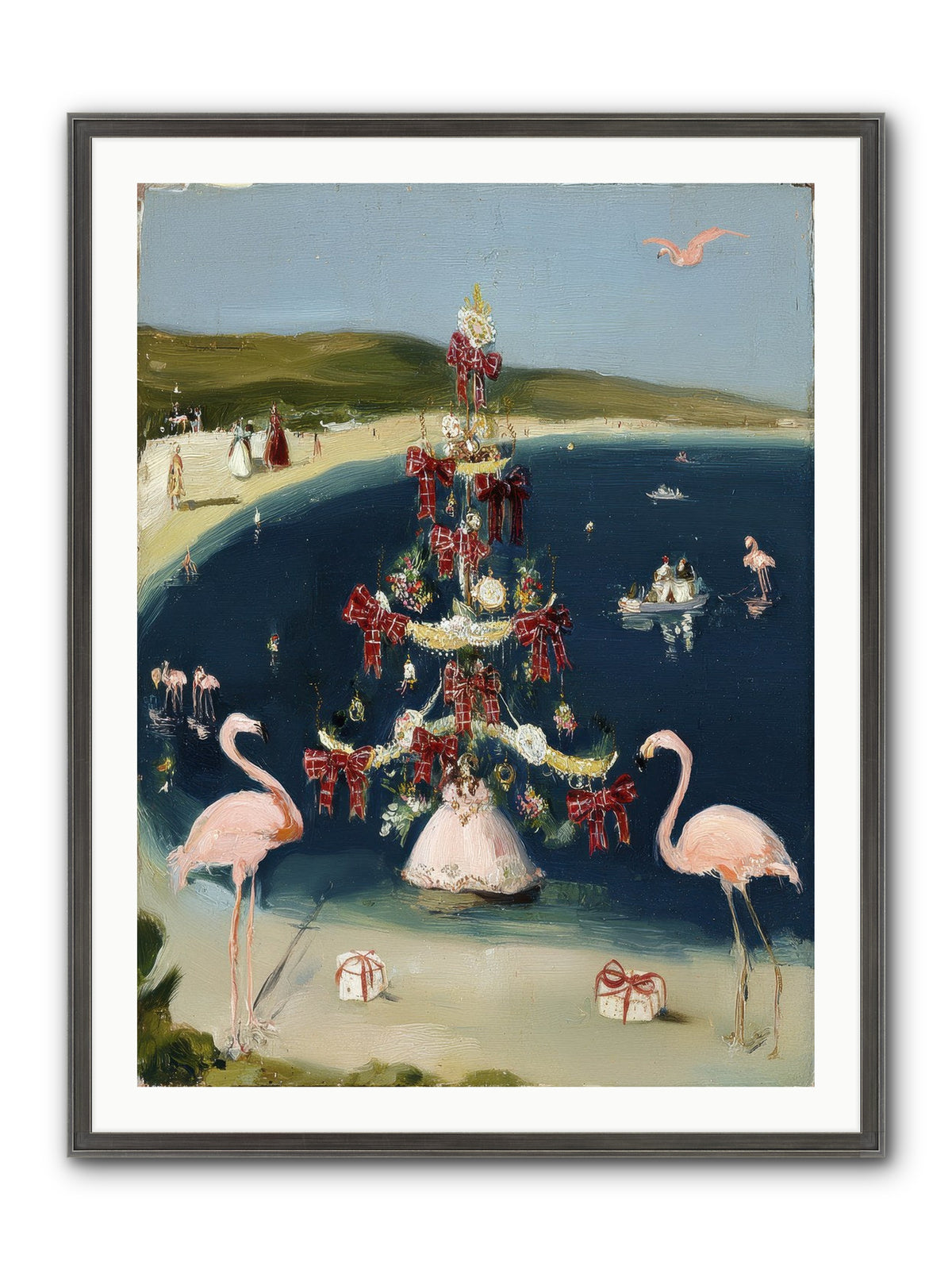 Seashells & Sleigh Bells Framed Print - Slimwoods Black/Silver 30x40