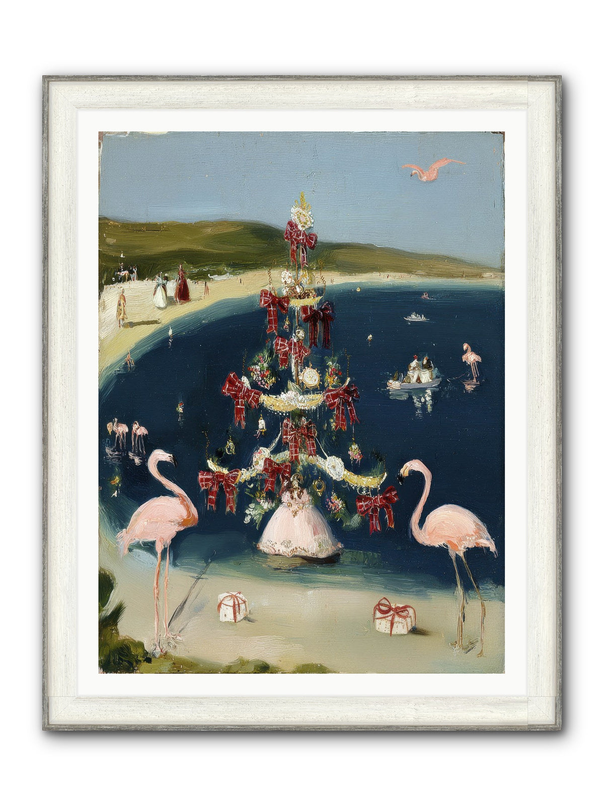 Seashells & Sleigh Bells Framed Print - Driftwood White 36x48