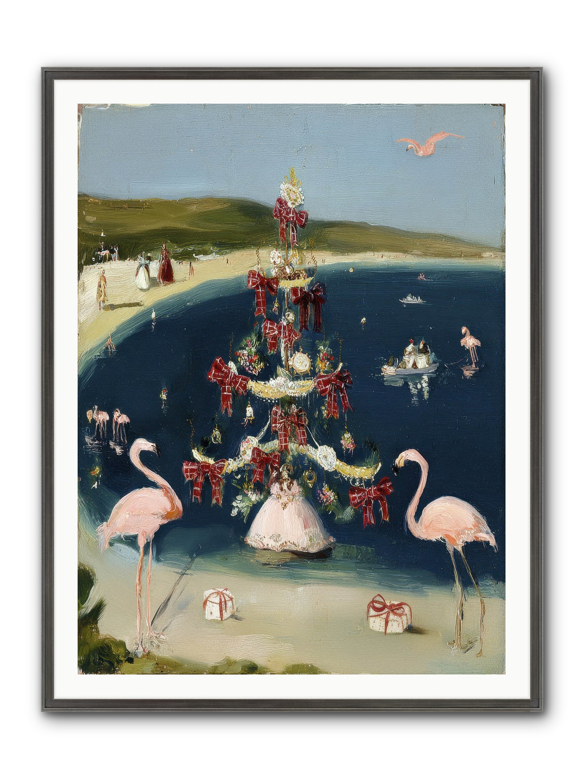 Seashells & Sleigh Bells Framed Print - Slimwoods Black/Silver 36x48