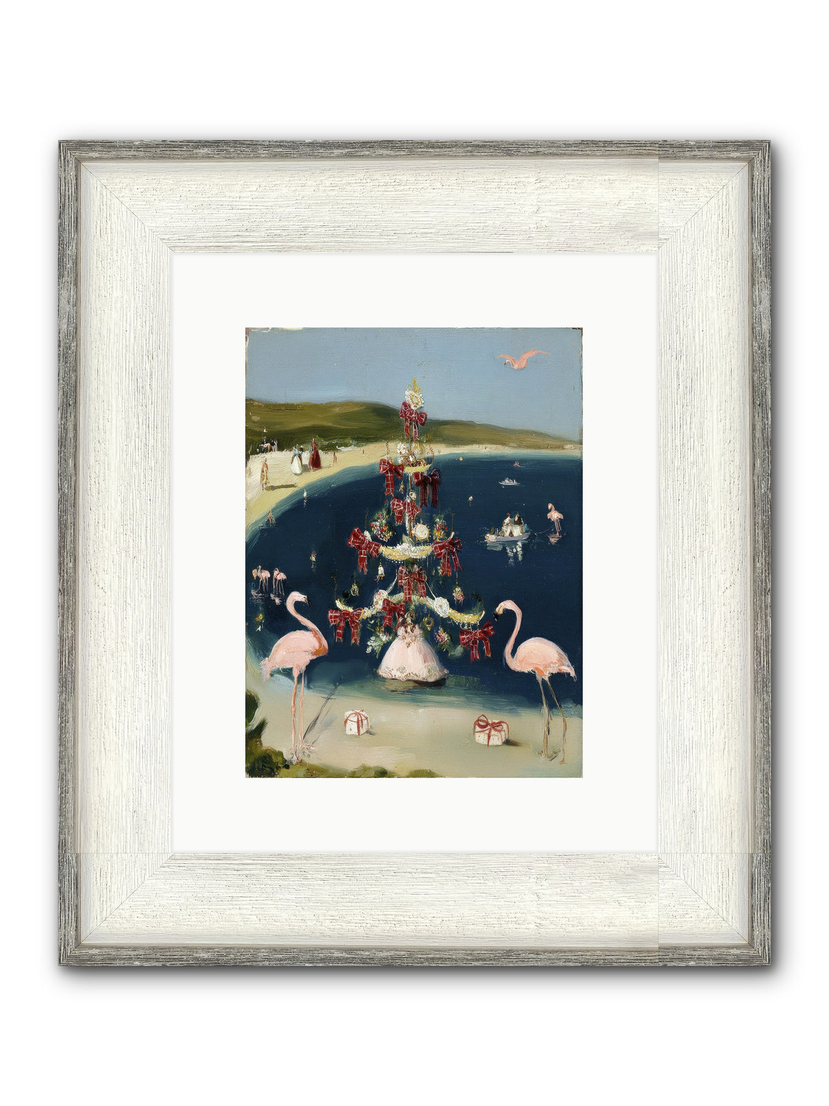 Seashells & Sleigh Bells Framed Print - Driftwood White 9x12