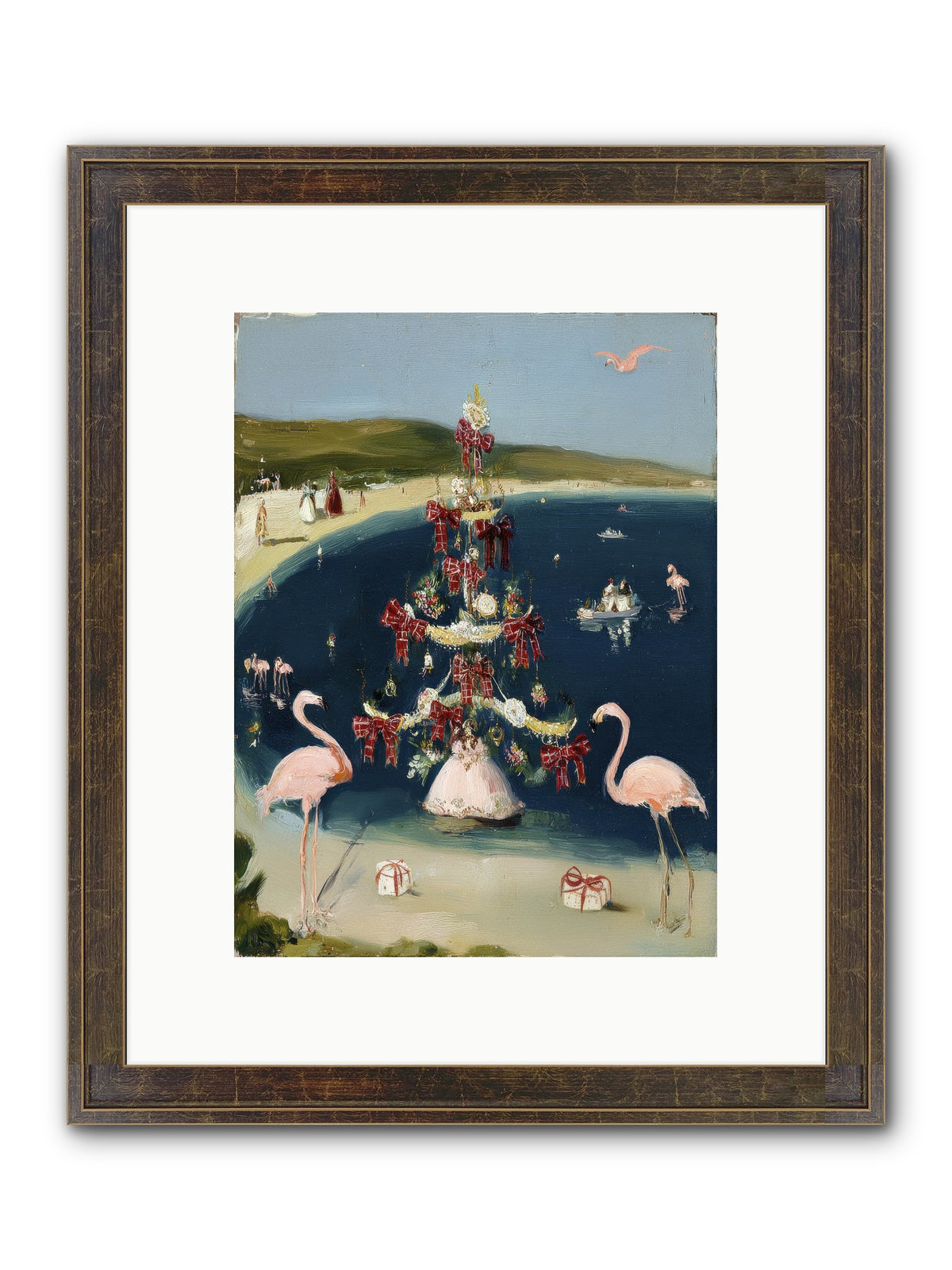 Seashells & Sleigh Bells Framed Print - Slimwoods Black/Gold 9x12
