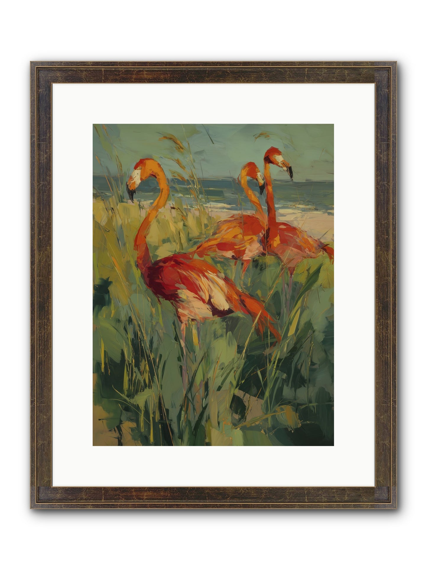 Seaside Meadow Framed Print - Slimwoods Black/Gold 12x16