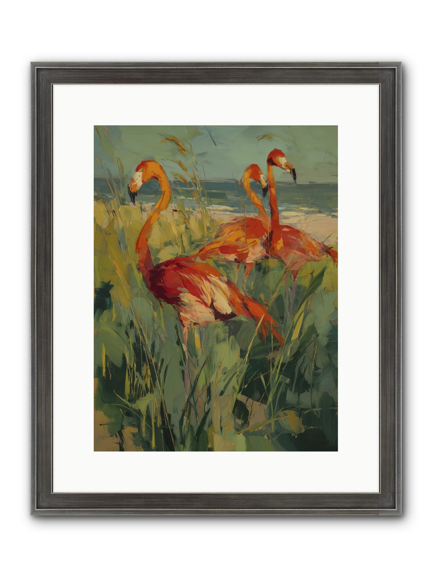 Seaside Meadow Framed Print - Slimwoods Black/Silver 12x16