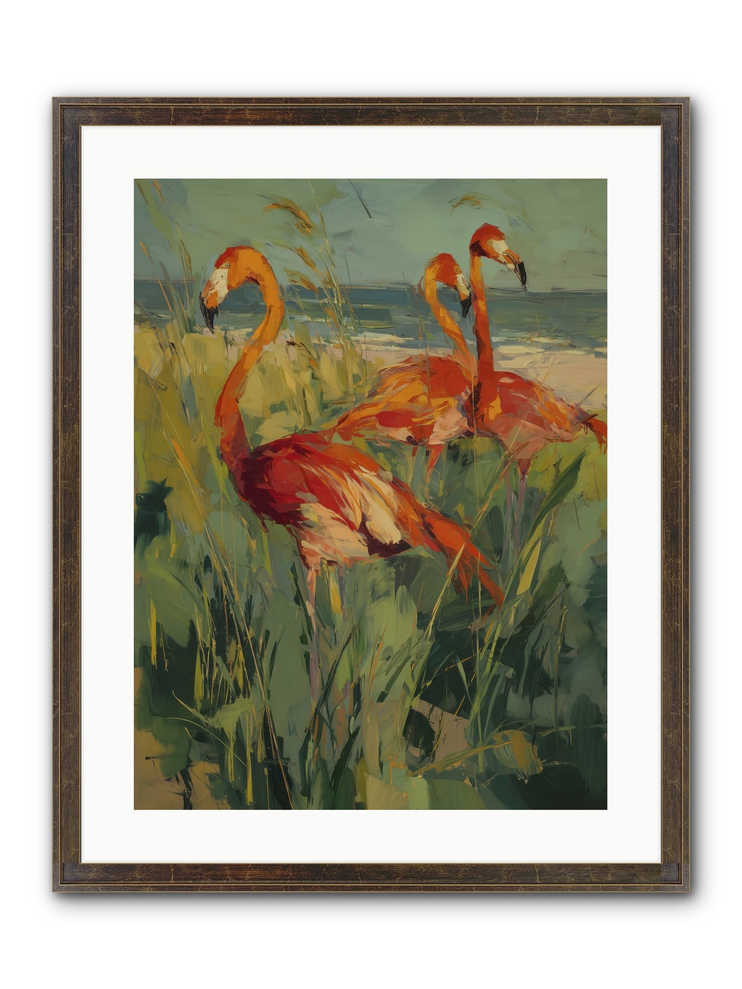 Seaside Meadow Framed Print - Slimwoods Black/Gold 18x24