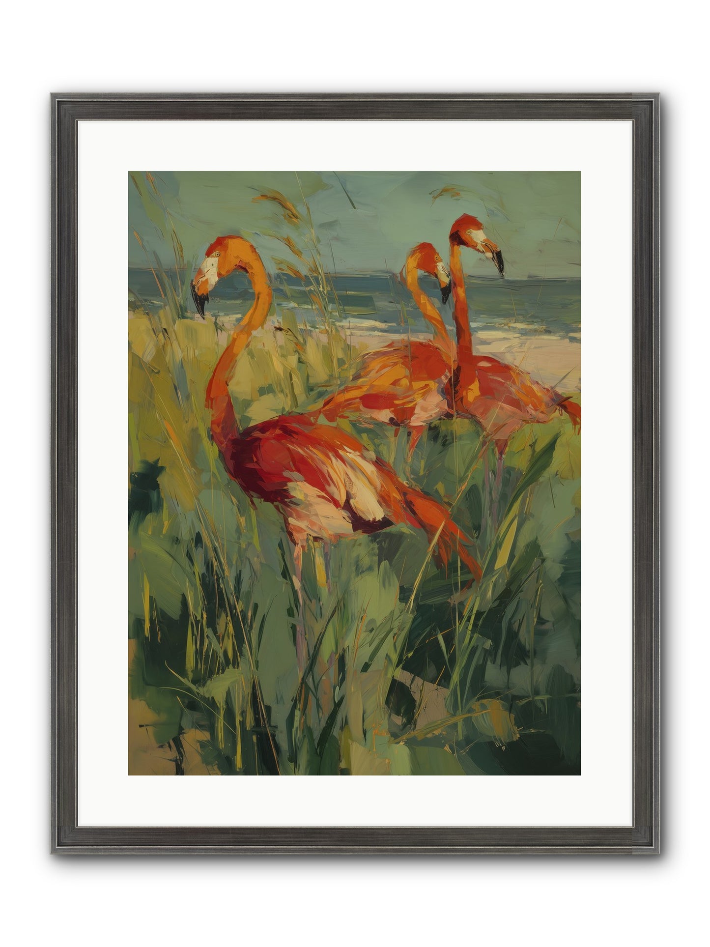 Seaside Meadow Framed Print - Slimwoods Black/Silver 18x24