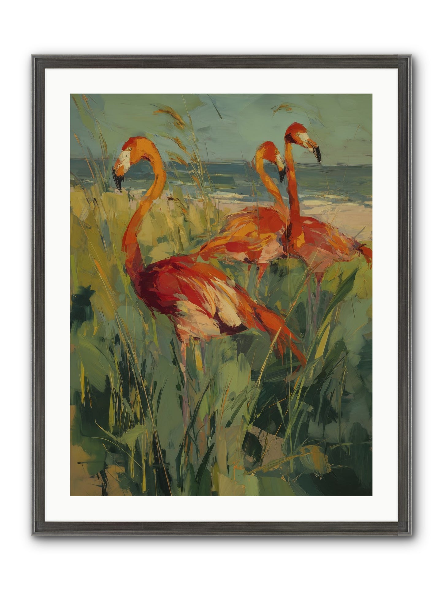 Seaside Meadow Framed Print - Slimwoods Black/Silver 24x32