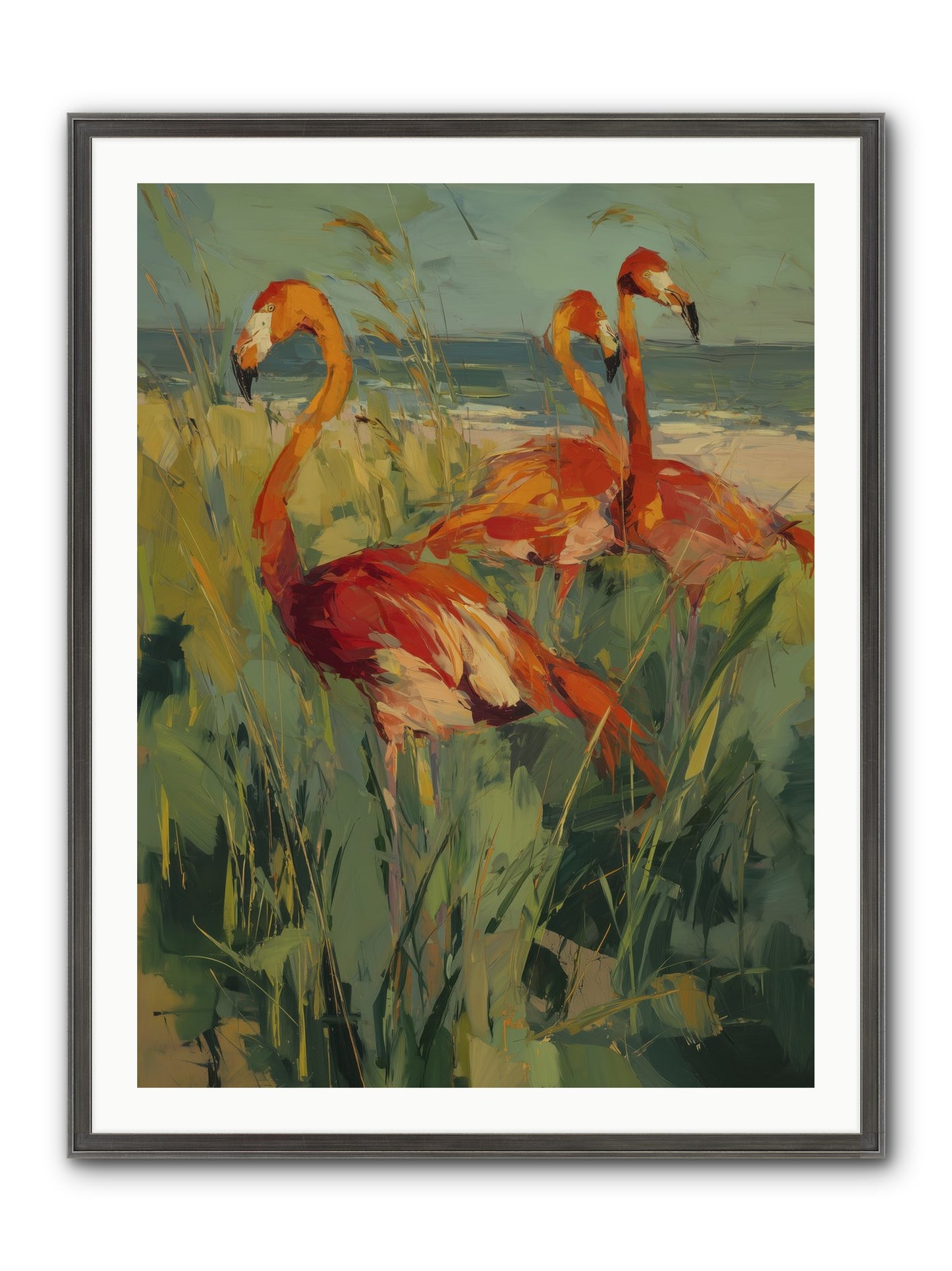 Seaside Meadow Framed Print - Slimwoods Black/Silver 30x40